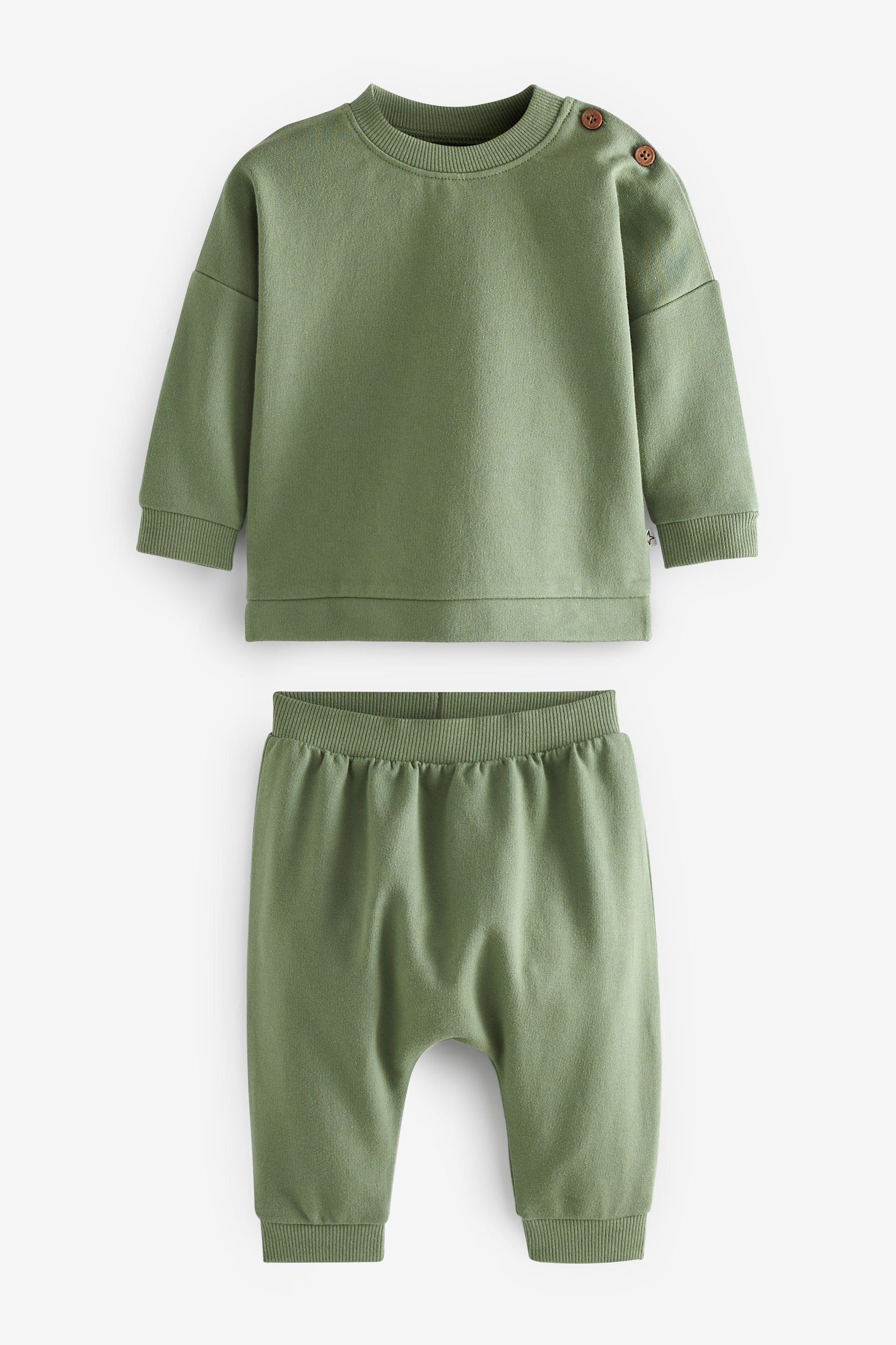 Sage Green 2 Piece Baby Co-ord Sweatshirt And Joggers Set