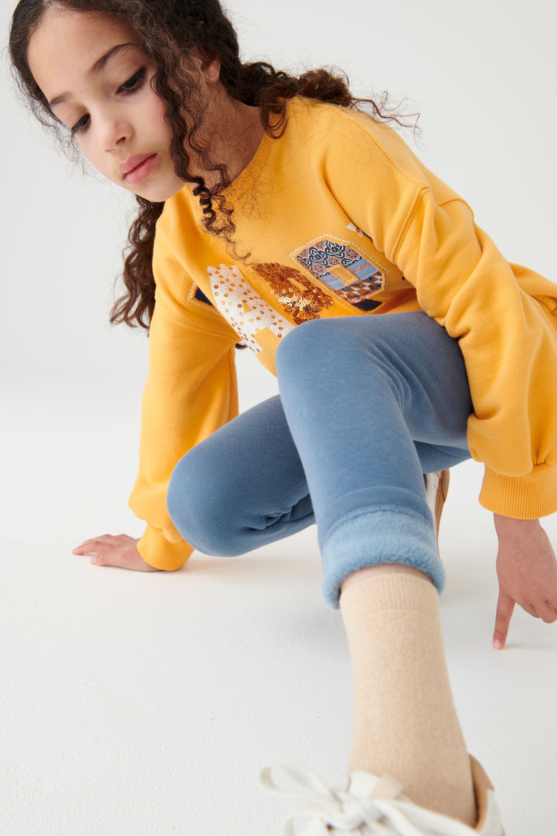 Blue Cosy Fleece Lined Leggings (3-16yrs)