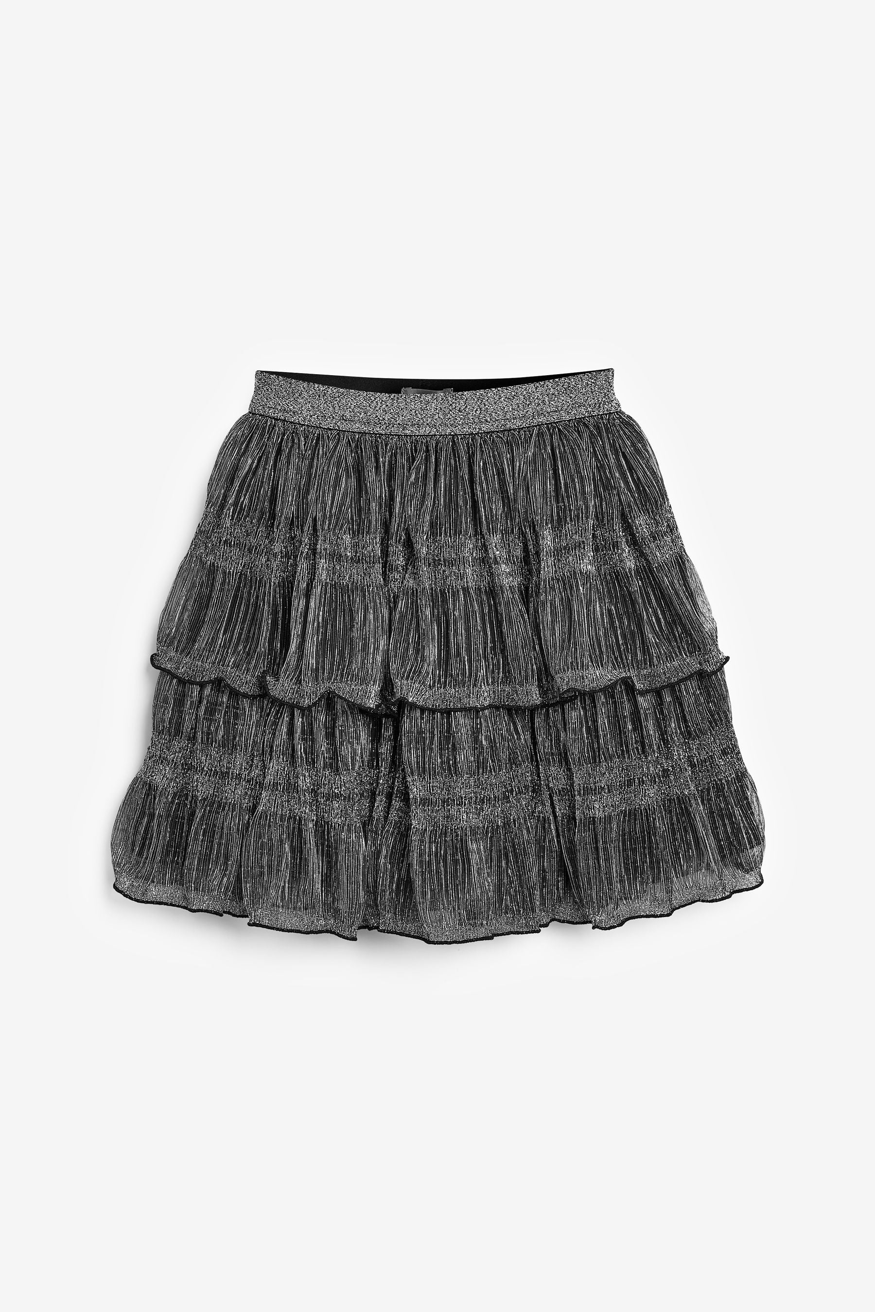 Black/Silver Sparkle Tiered Skirt (3-16yrs)