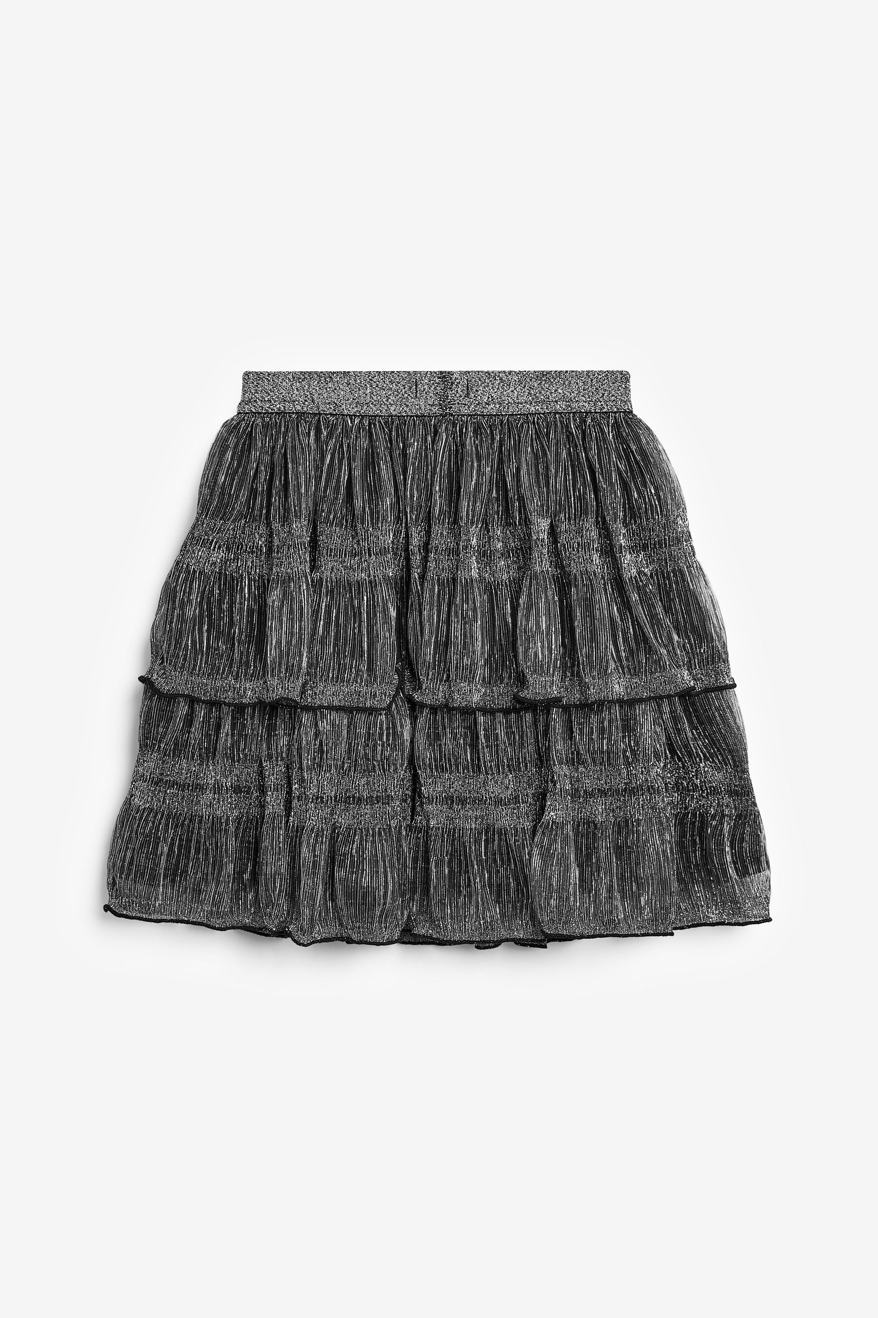 Black/Silver Sparkle Tiered Skirt (3-16yrs)