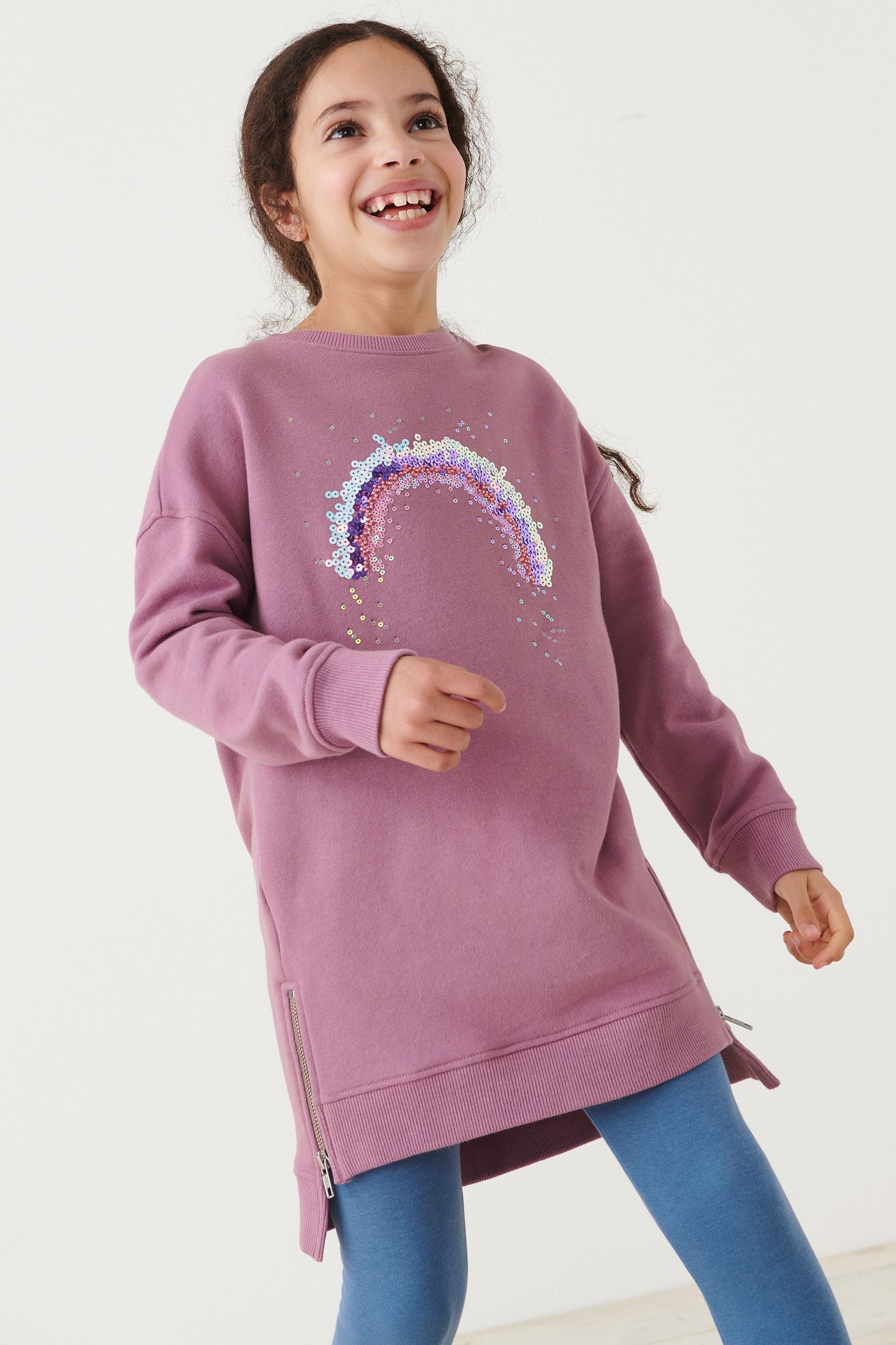 Purple Sequin Rainbow Nxt Jumper Dress (3-16yrs)