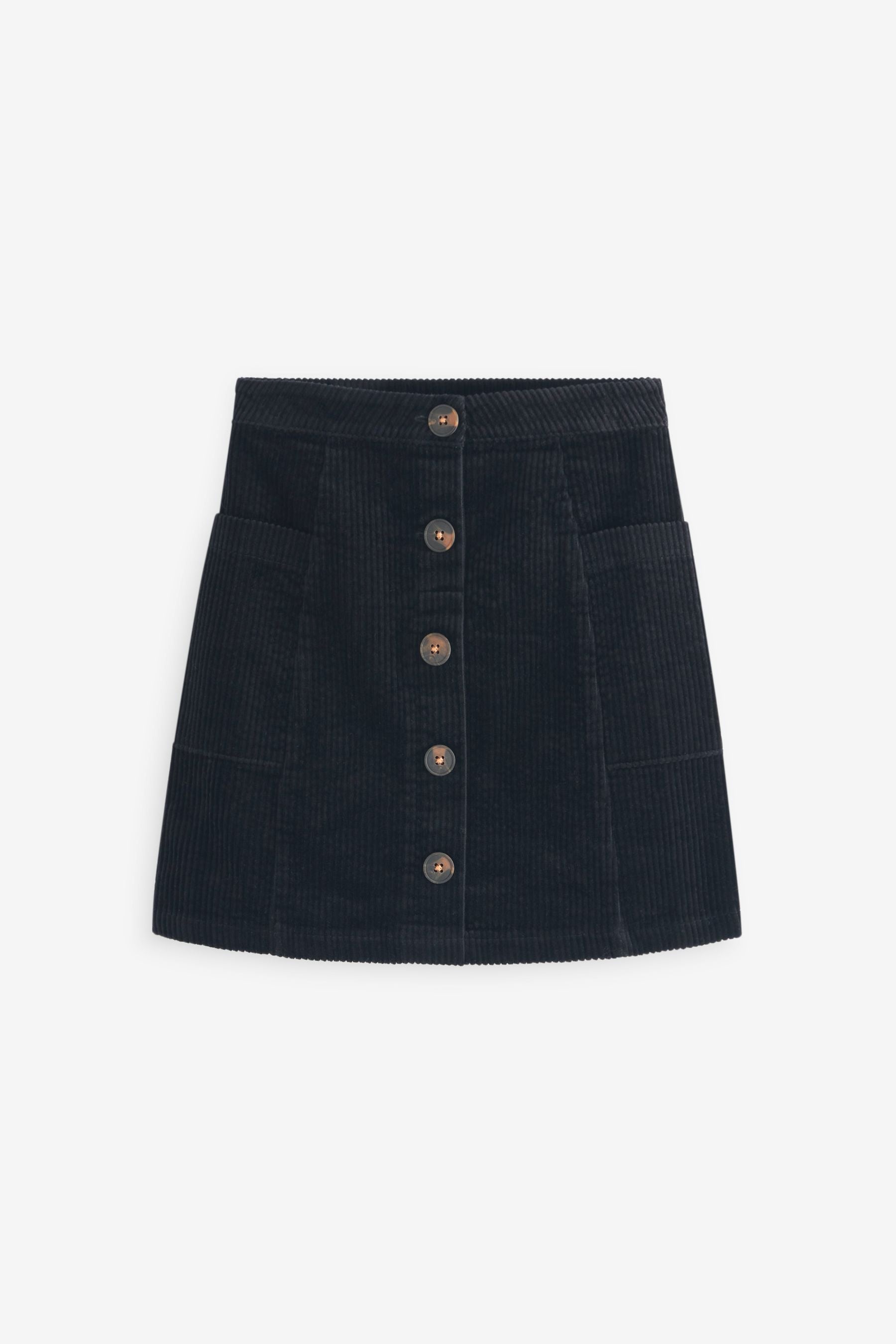 Black Button Through Cord Skirt (3-16yrs)