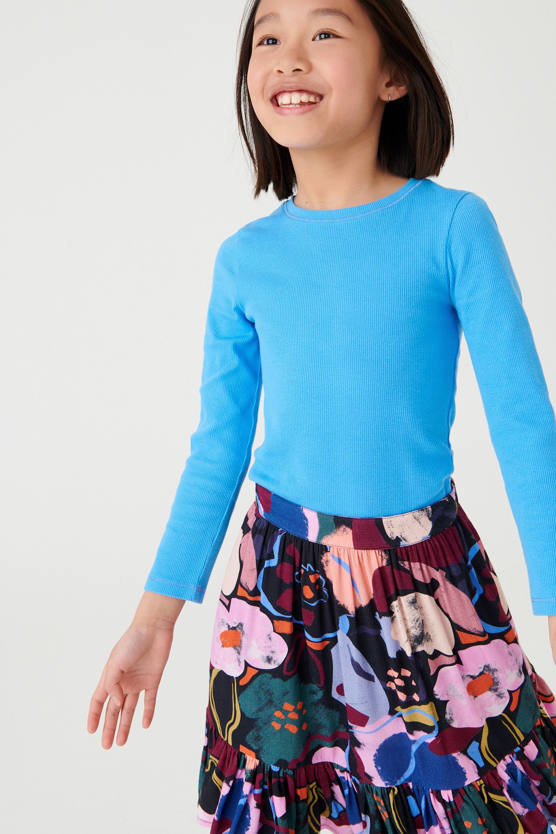 Multi Floral Tiered Skirt (3-16yrs)