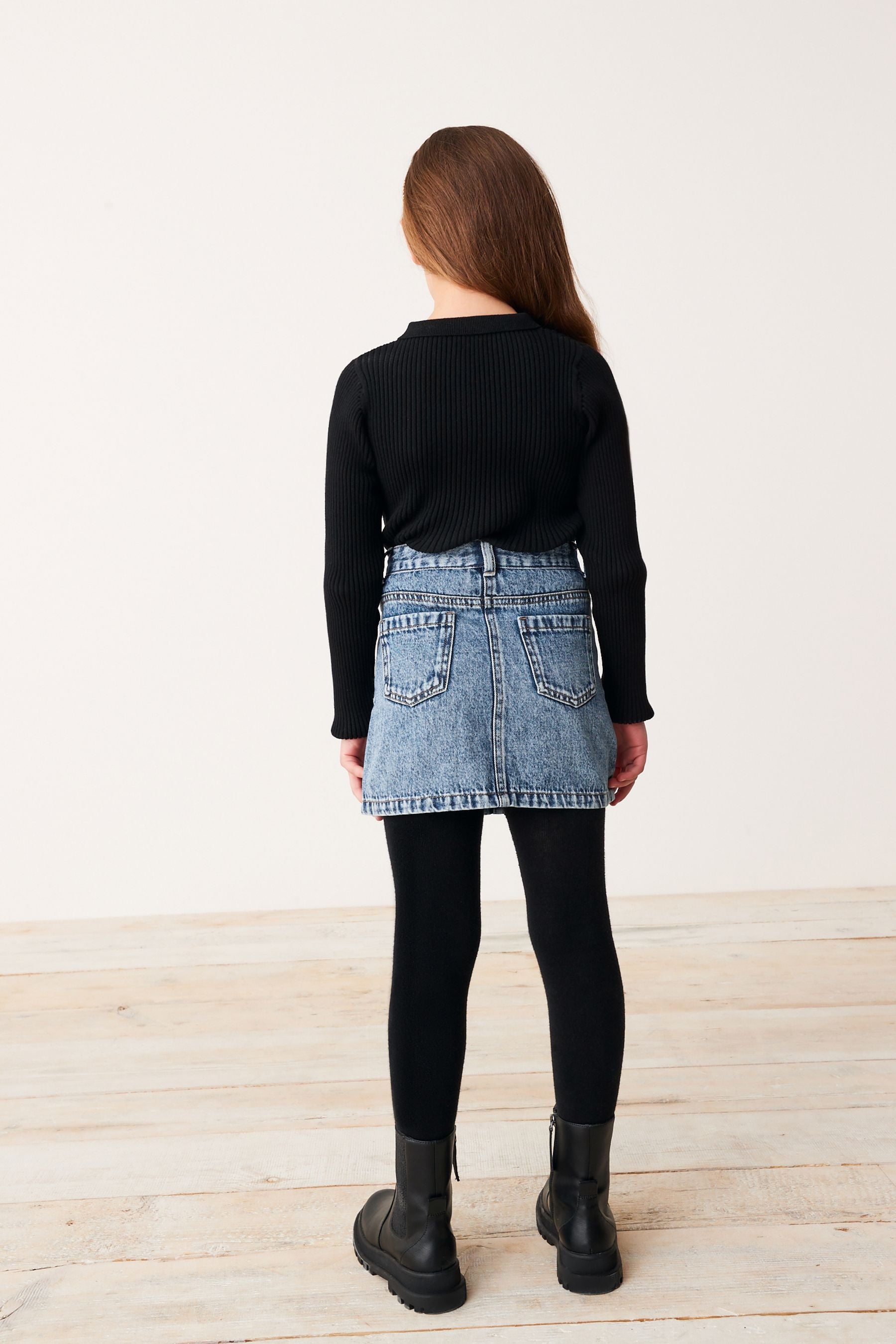 Mid Blue Denim Western Skirt (3-16yrs)