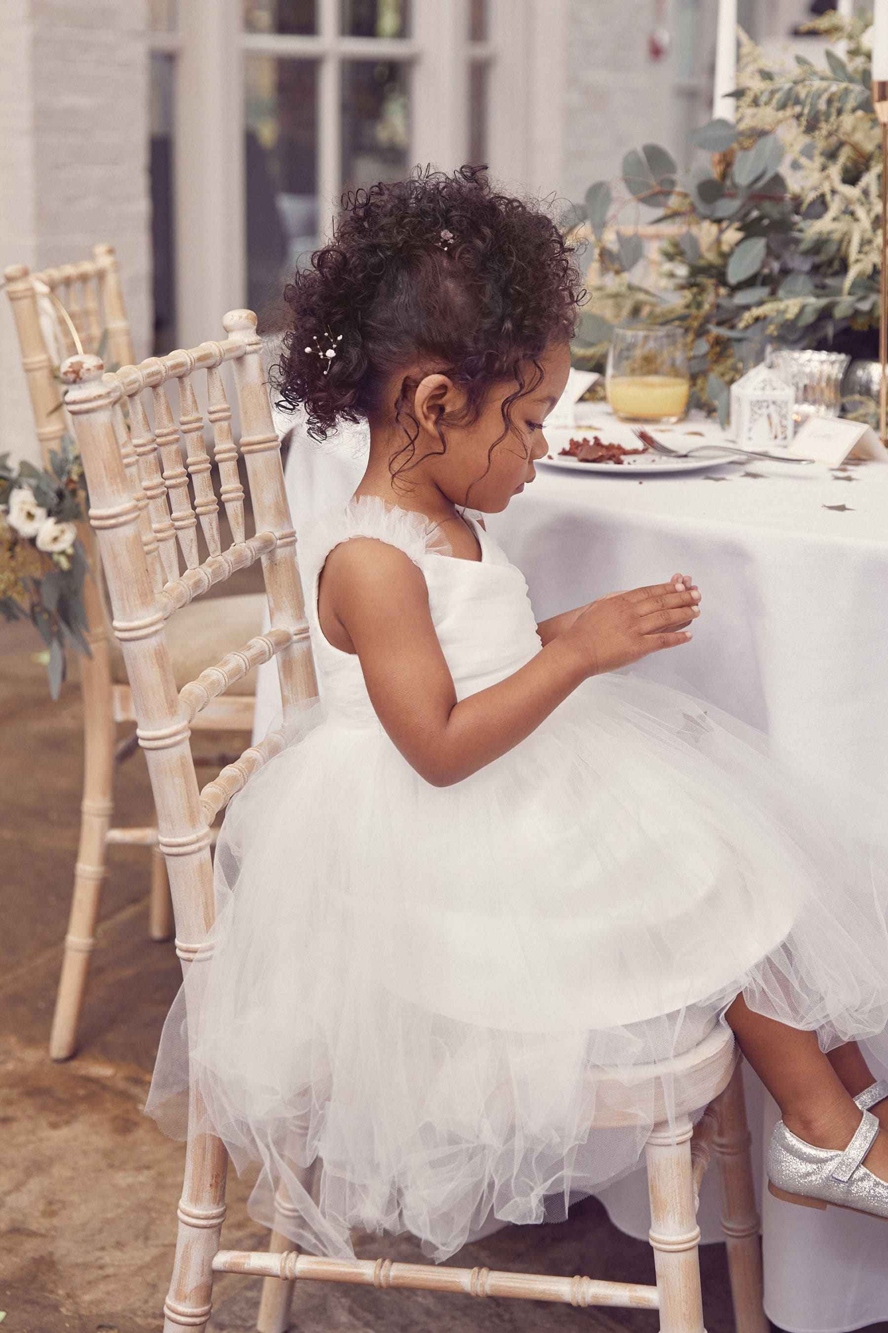 Ivory Cream Embellished Tulle Bridesmaid Dress (3mths-8yrs)