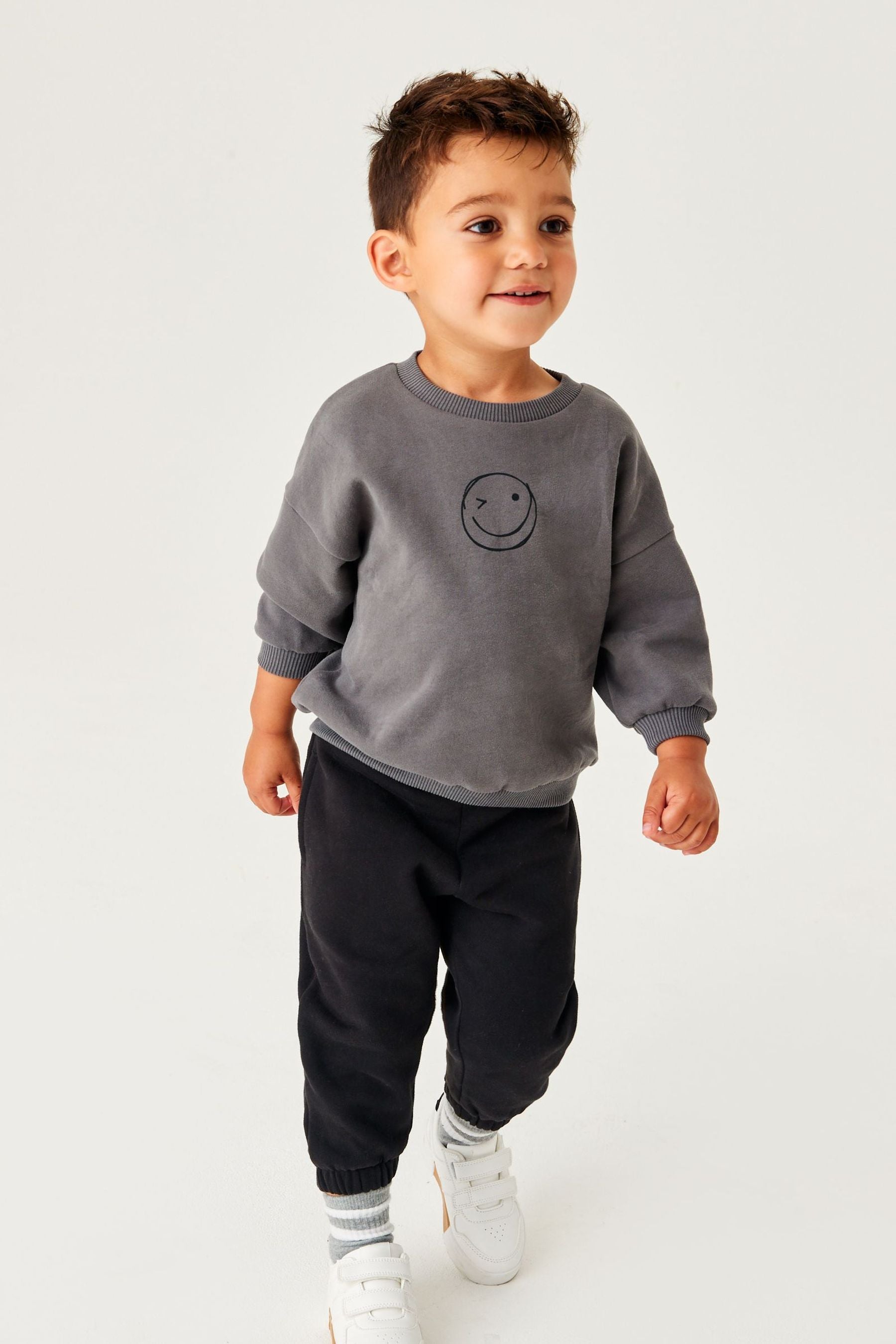 Charcoal Grey Oversized Sweatshirt And Joggers Set (3mths-7yrs)