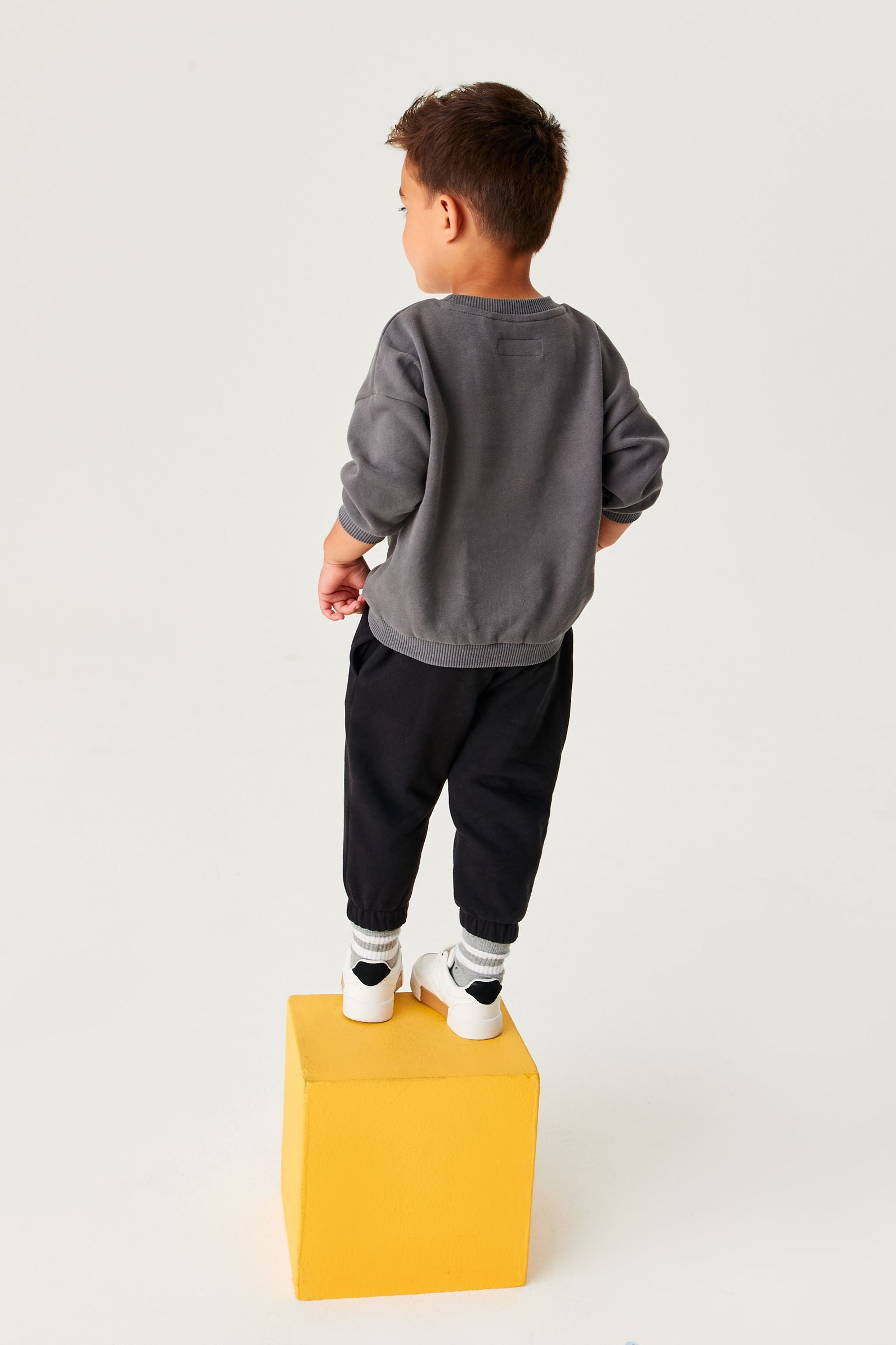 Charcoal Grey Oversized Sweatshirt And Joggers Set (3mths-7yrs)