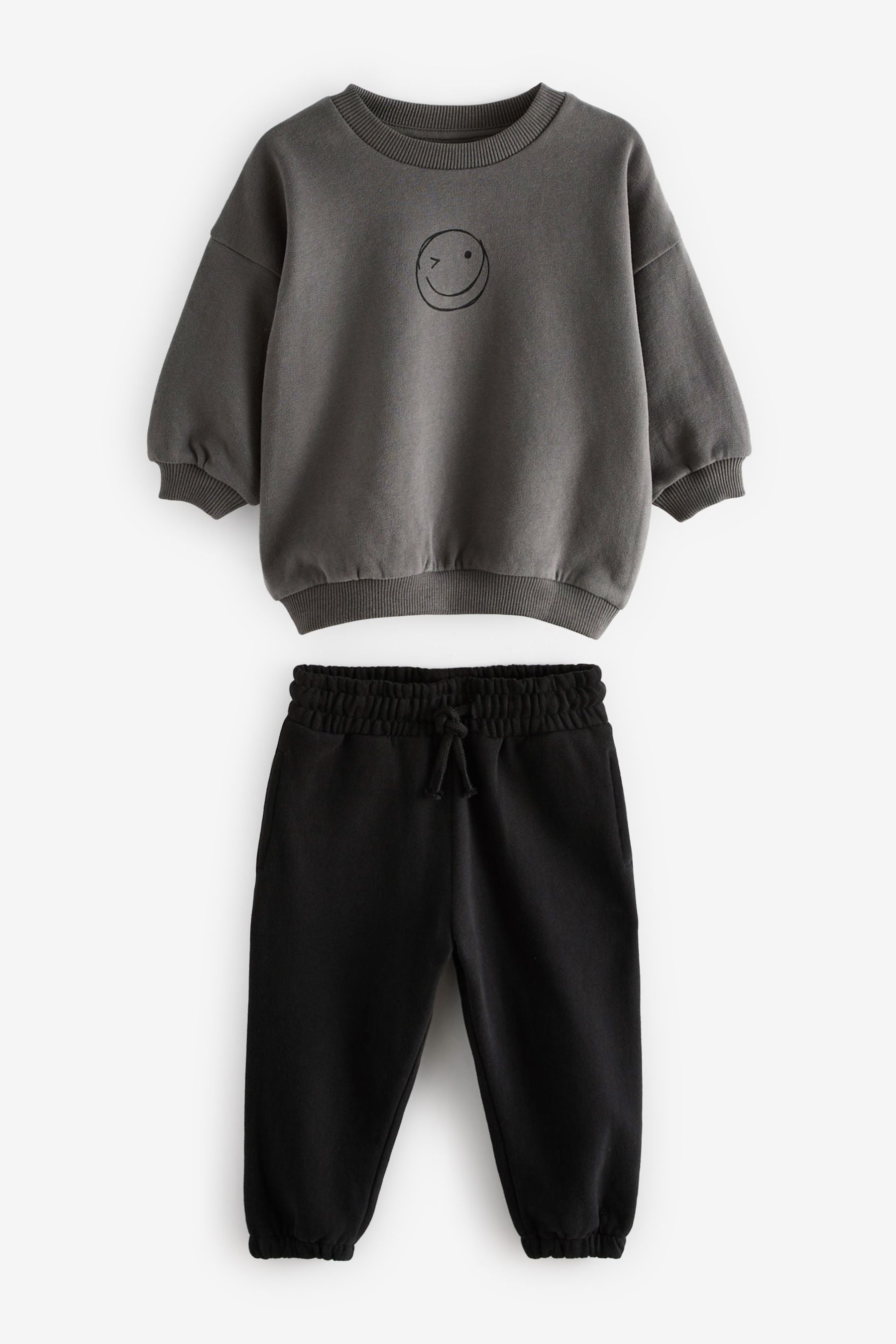 Charcoal Grey Oversized Sweatshirt And Joggers Set (3mths-7yrs)