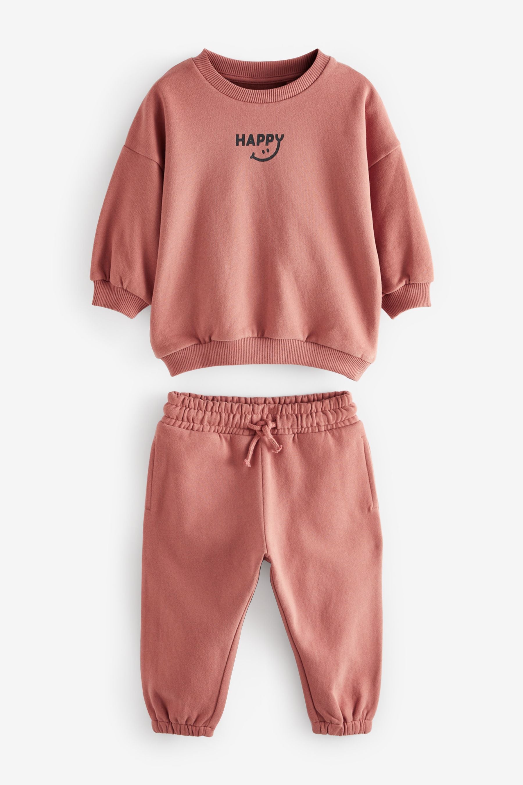 Blush Pink Oversized Sweatshirt And Joggers Set (3mths-7yrs)