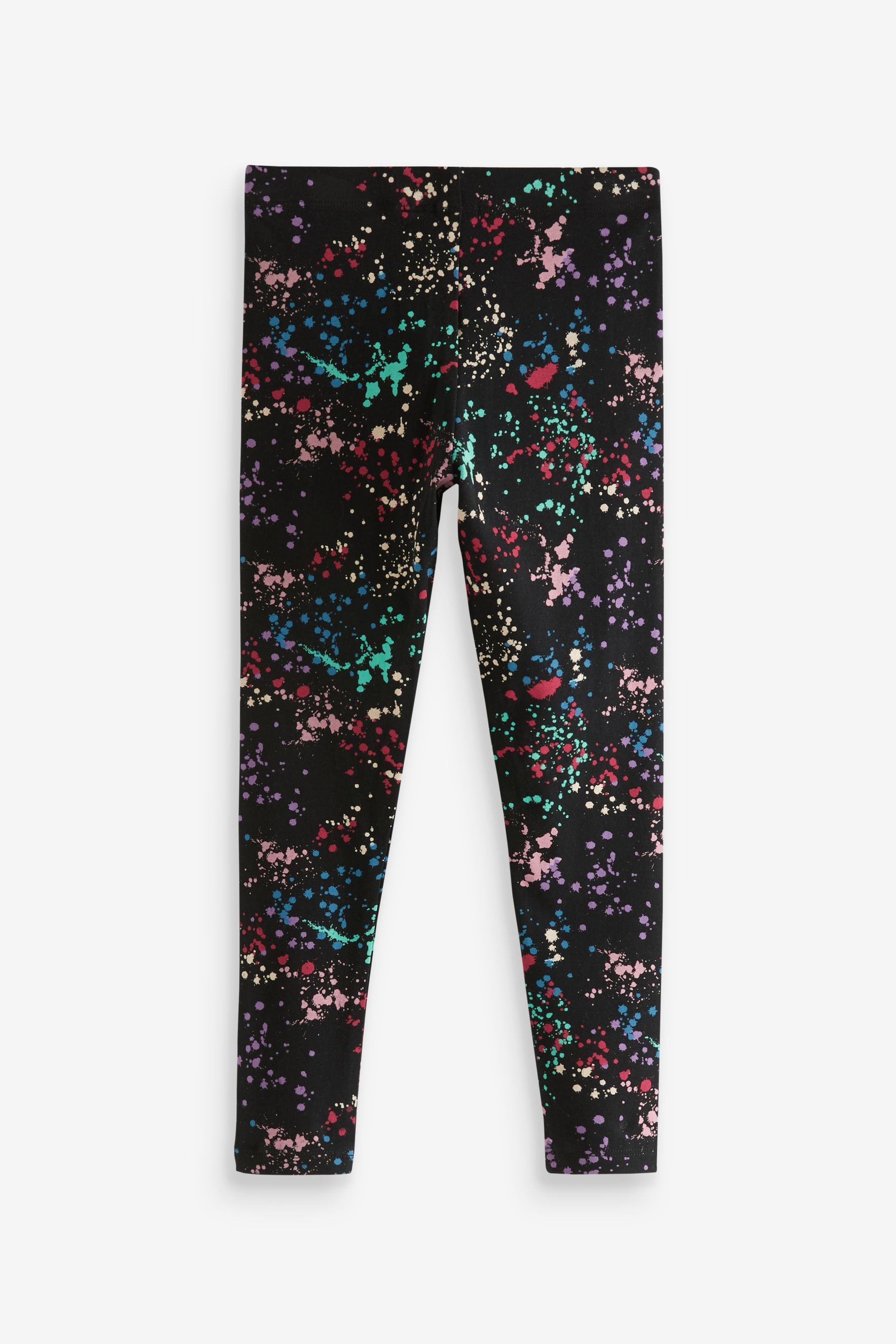 Black/Berry Pink/Splat/Marble 5 Pack Leggings (3-16yrs)