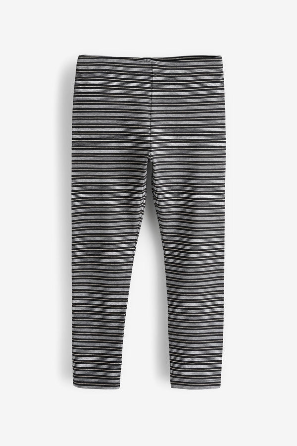 Black/Silver/White Stripe Leggings (3-16yrs)