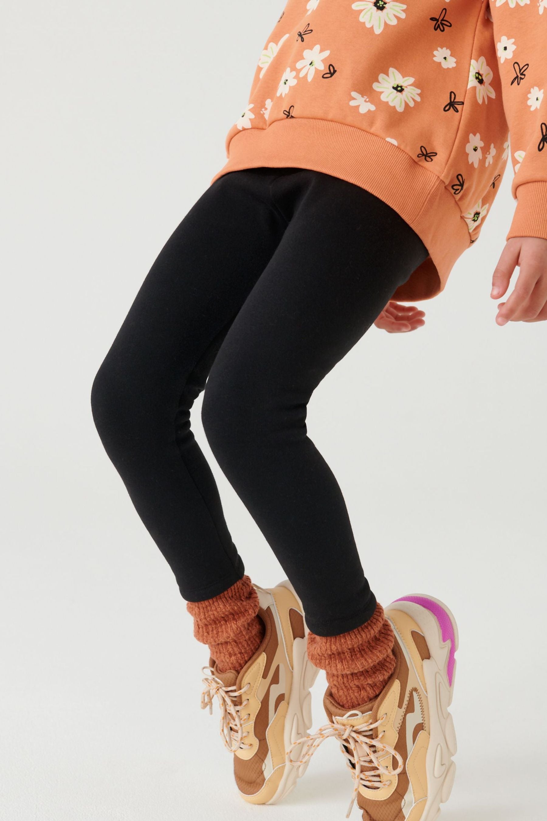 Black Cosy Fleece Lined Leggings (3-16yrs)