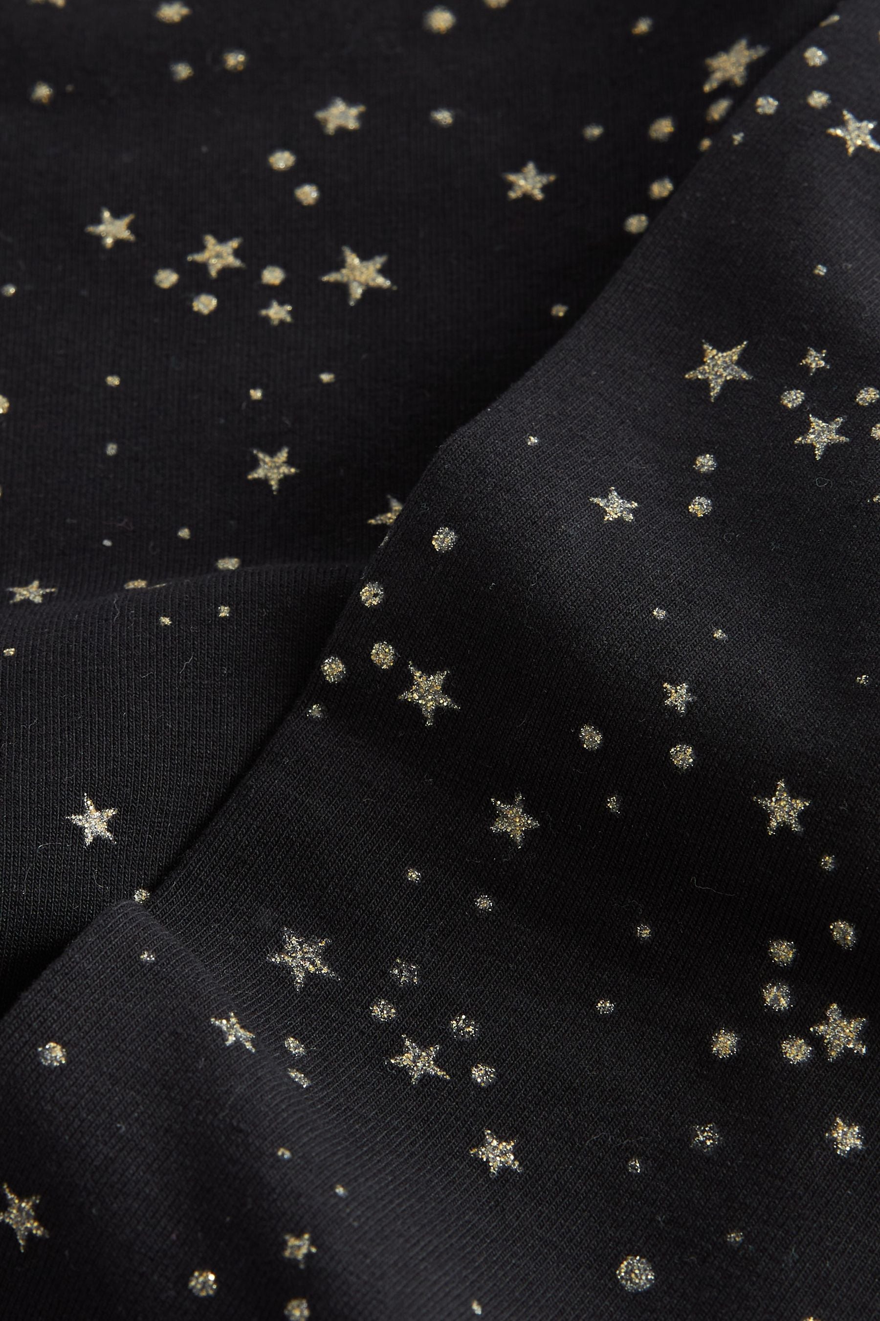 Black Gold Glitter Star Print Leggings (3-16yrs)