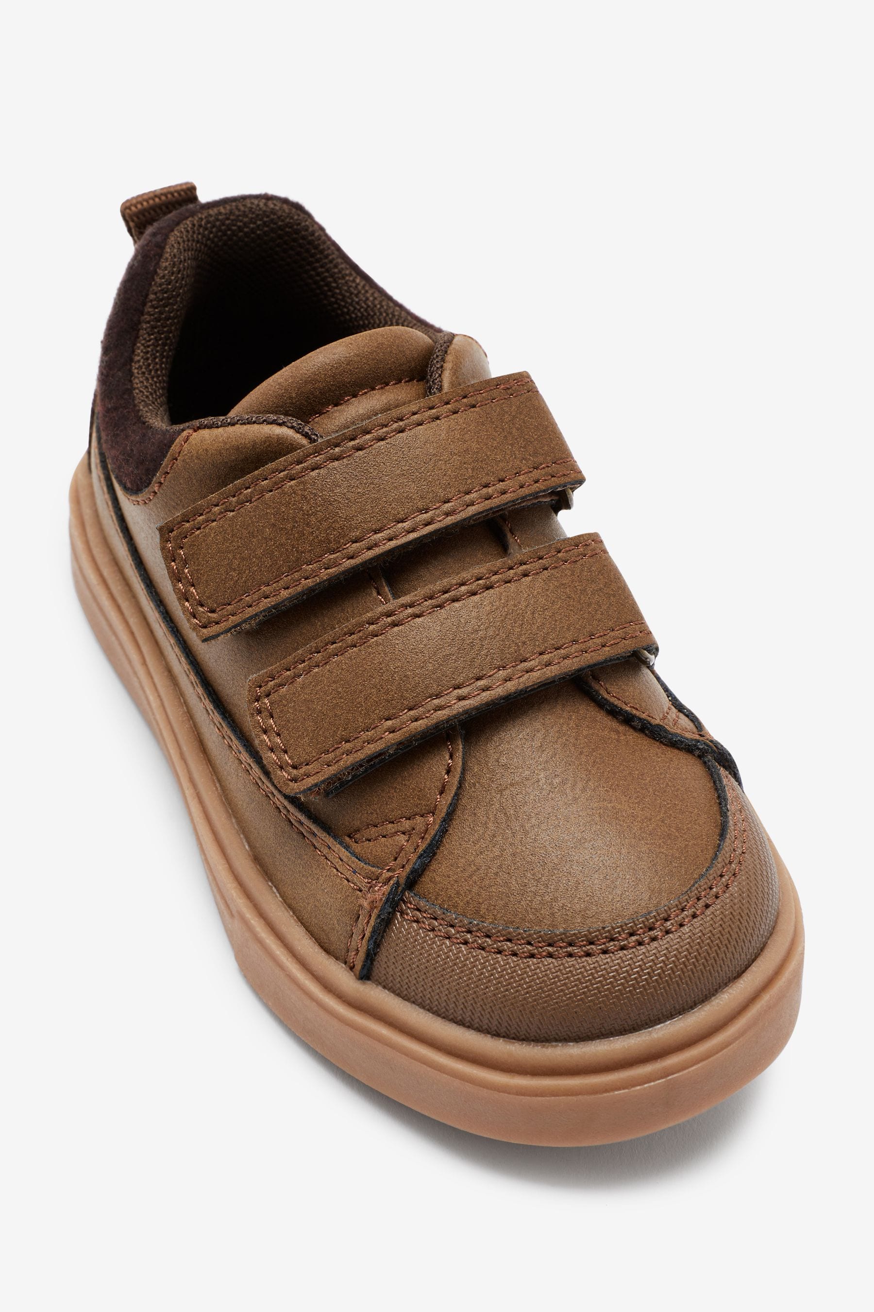 Tan Brown Smart Strap Touch Fastening Shoes