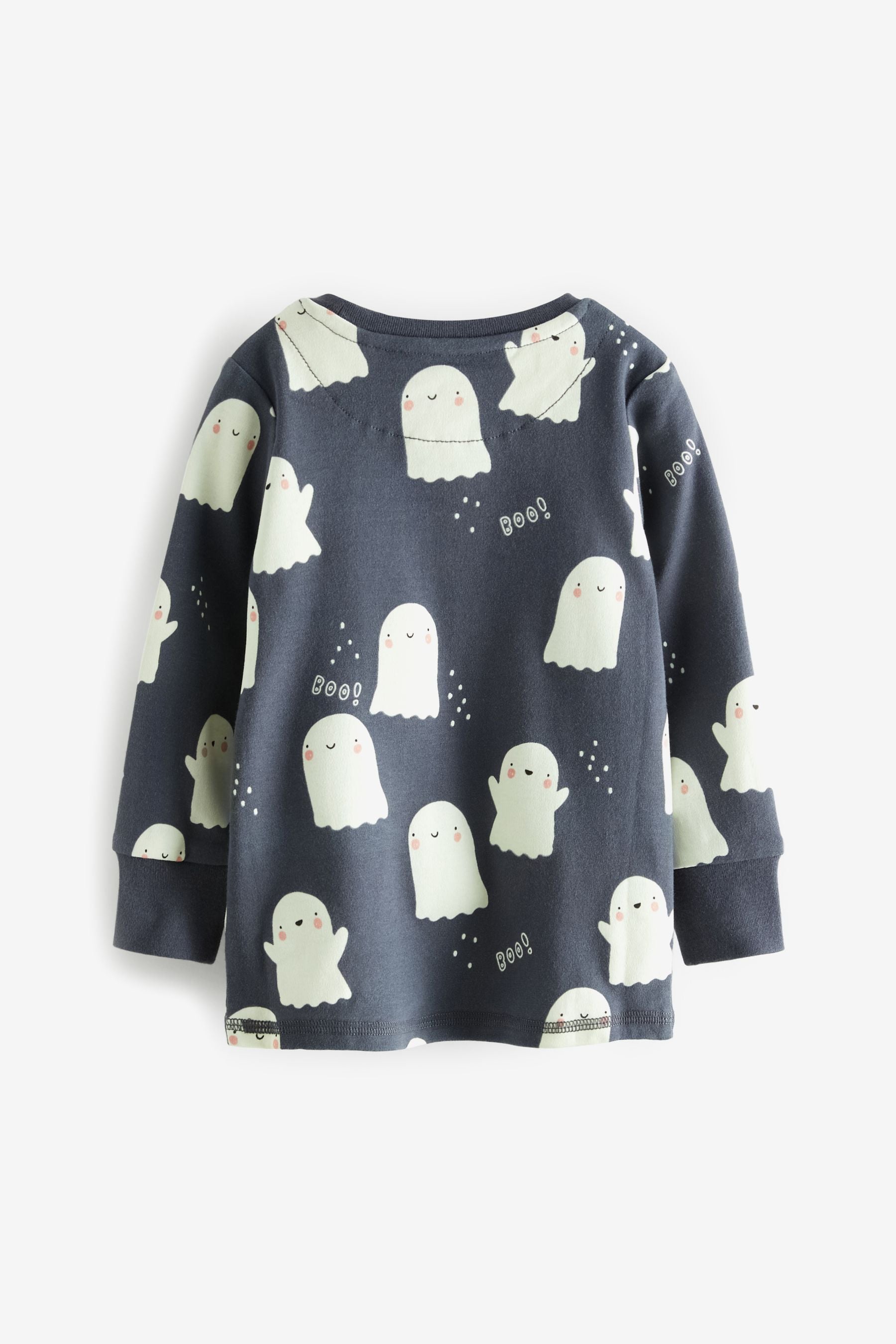 Grey/White Halloween Glow In The Dark Ghost Pyjamas (9mths-12yrs)