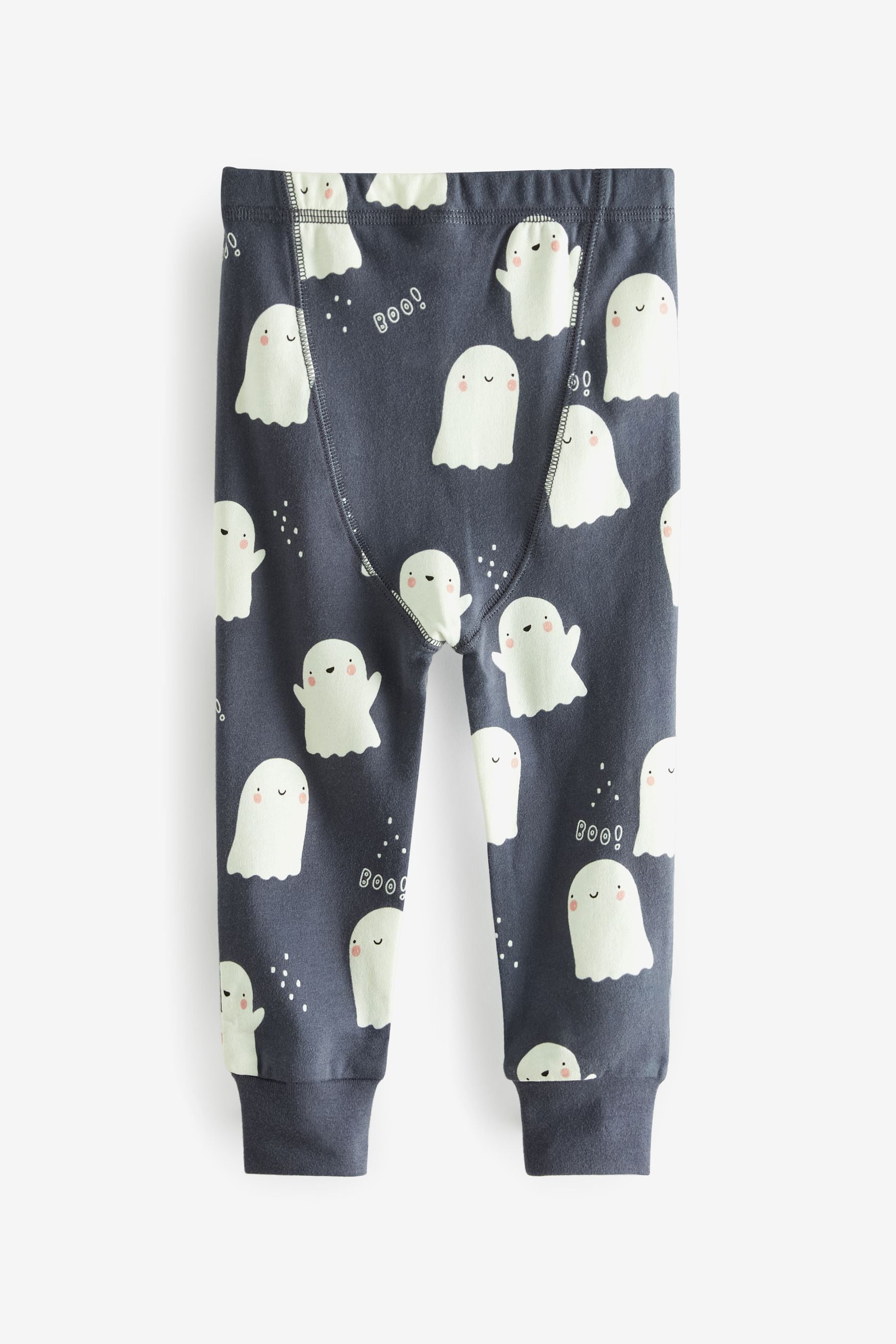 Grey/White Halloween Glow In The Dark Ghost Pyjamas (9mths-12yrs)