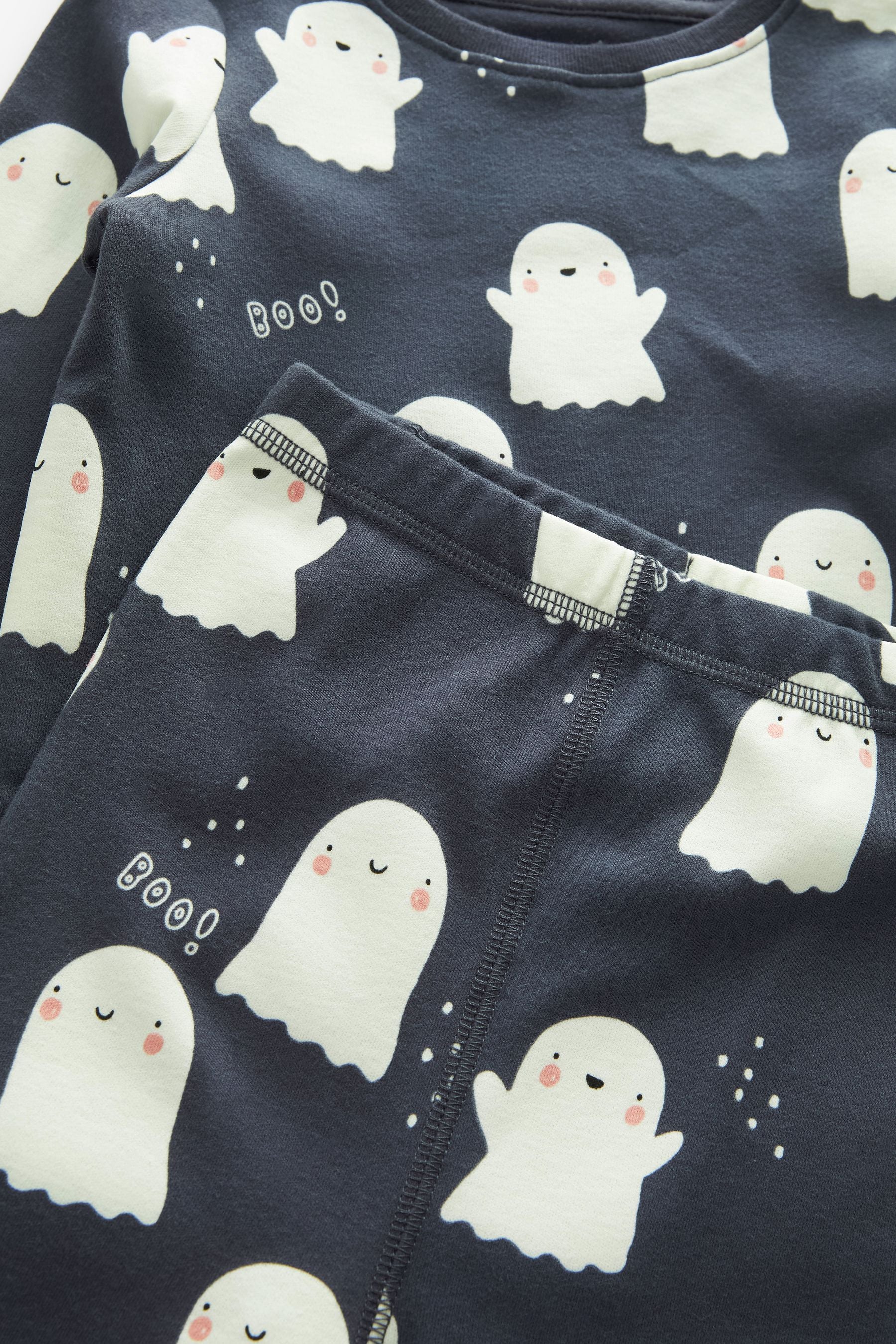 Grey/White Halloween Glow In The Dark Ghost Pyjamas (9mths-12yrs)