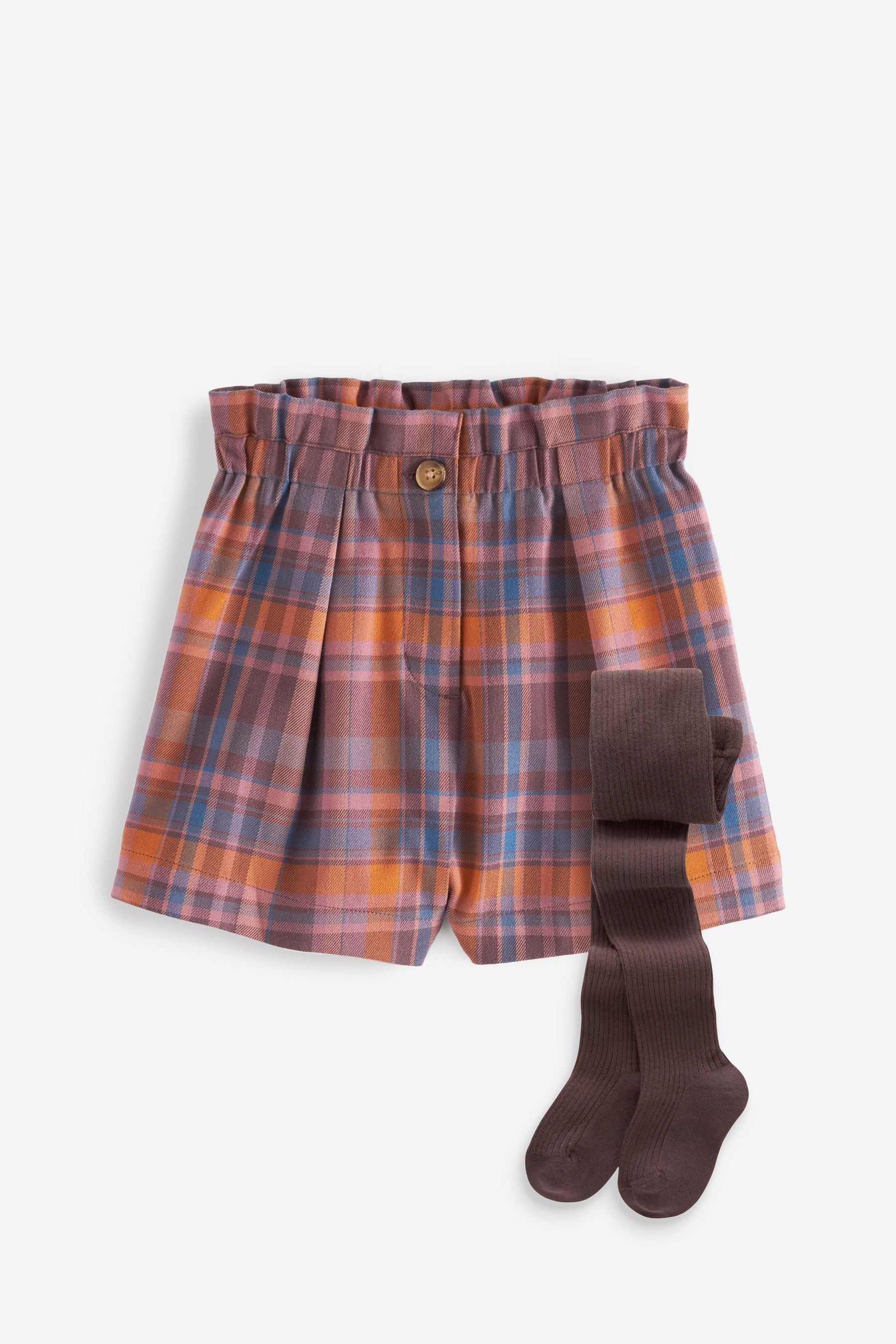 Purple Check Shorts And Tights (3-16yrs)