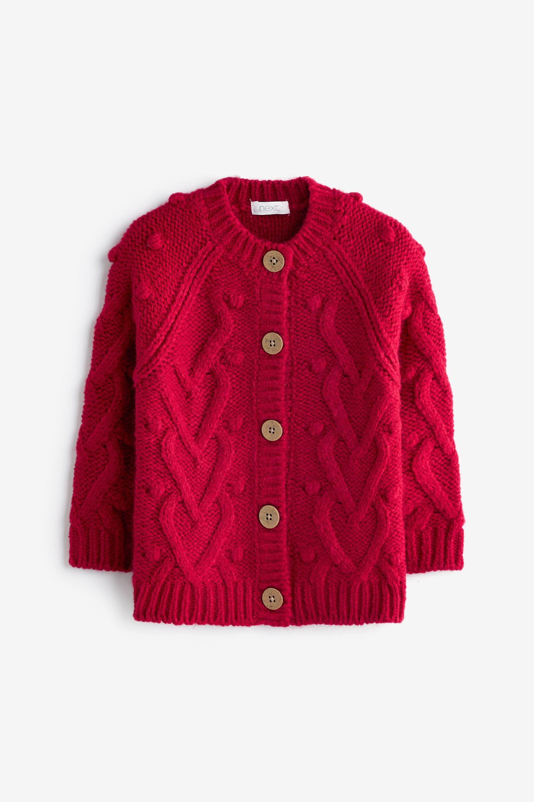 Red Chunky Cardigan (3mths-10yrs)