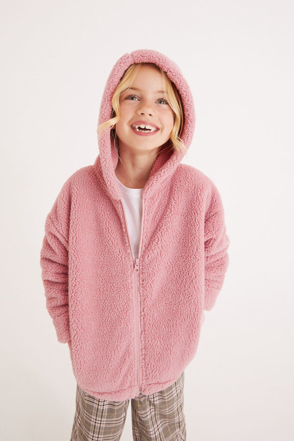 Pink Fleece Zip Hoodie Jacket (3-16yrs)