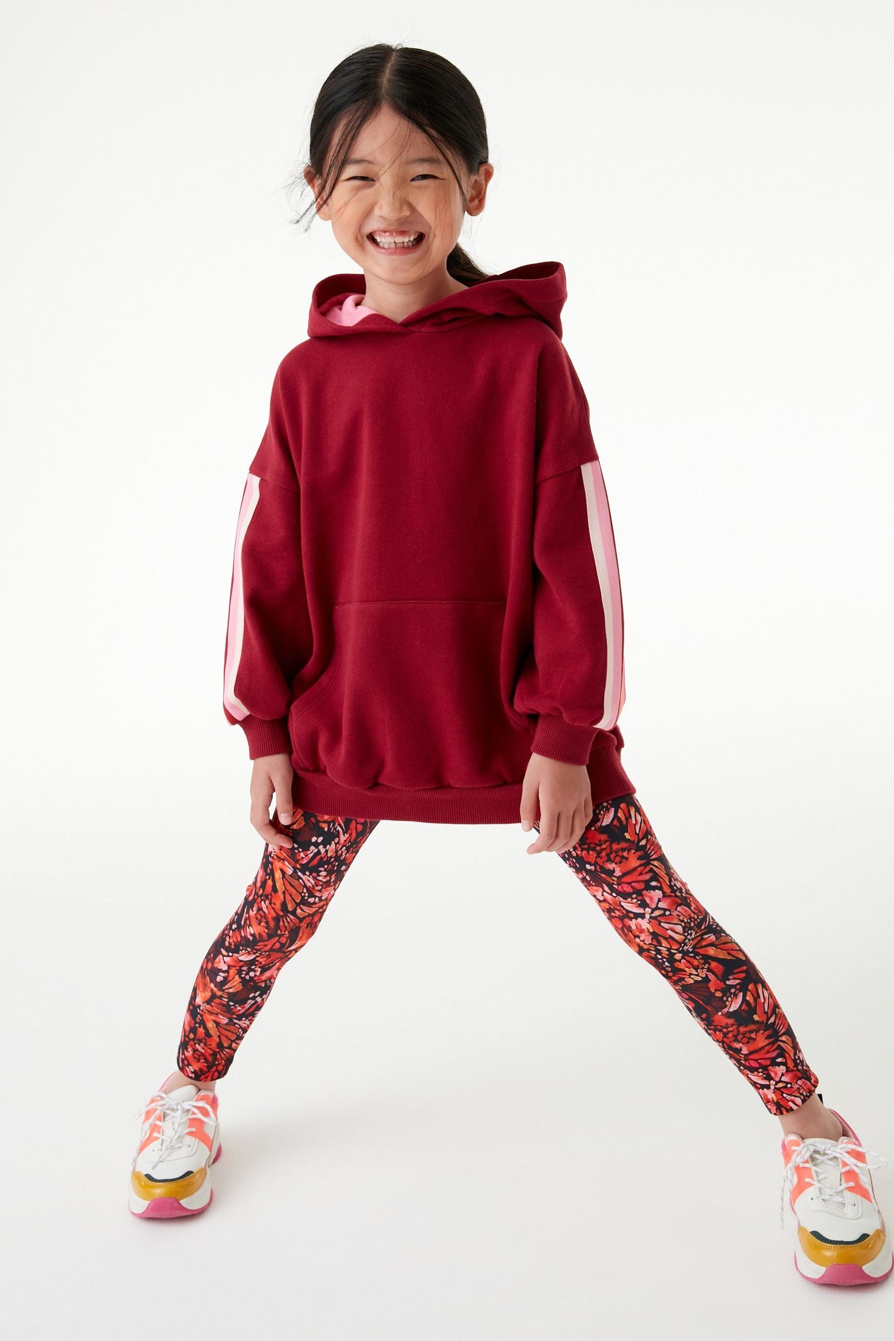 Red/Pink Butterfly Next Hoodie And Sports Leggings Set (3-16yrs)