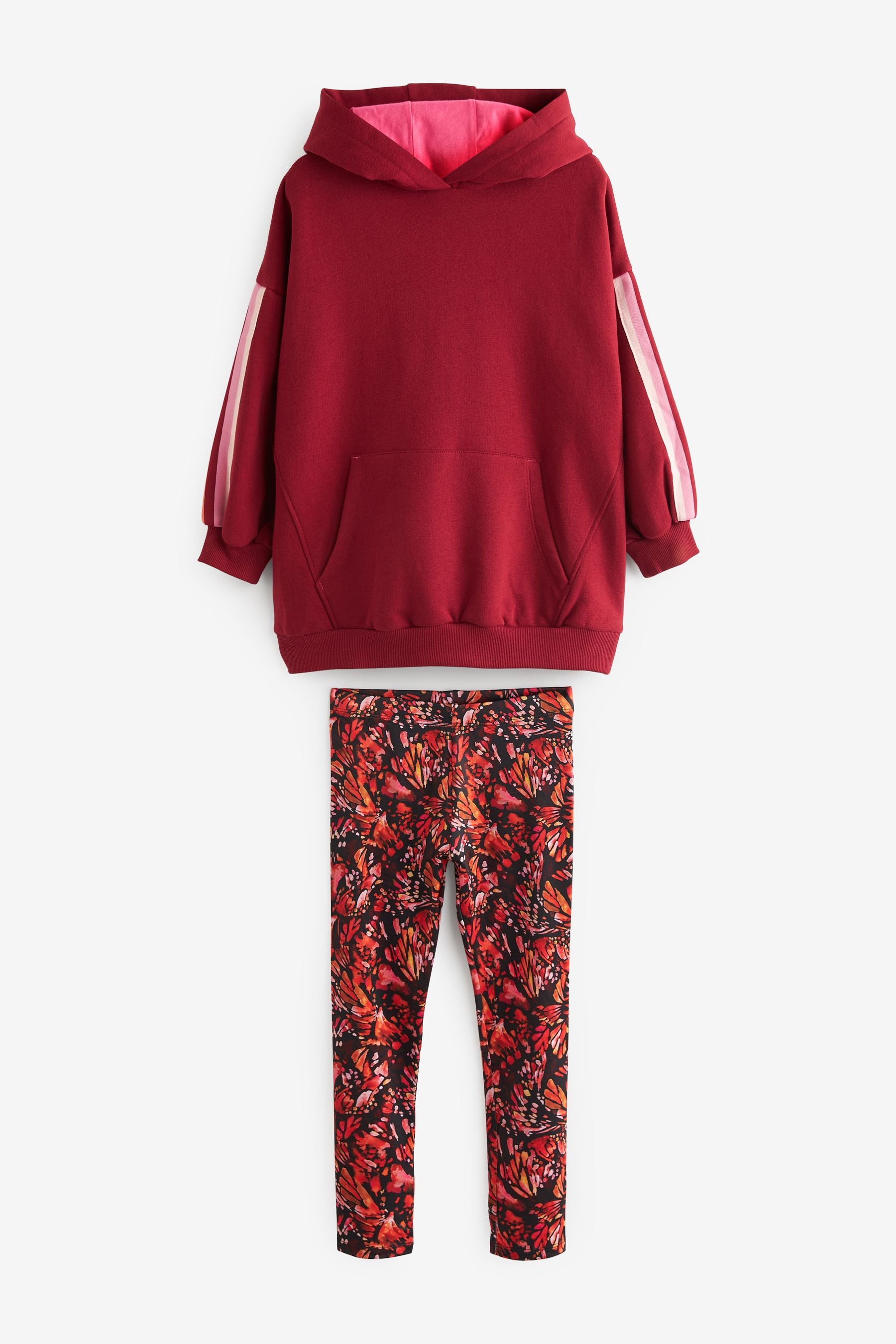 Red/Pink Butterfly Next Hoodie And Sports Leggings Set (3-16yrs)