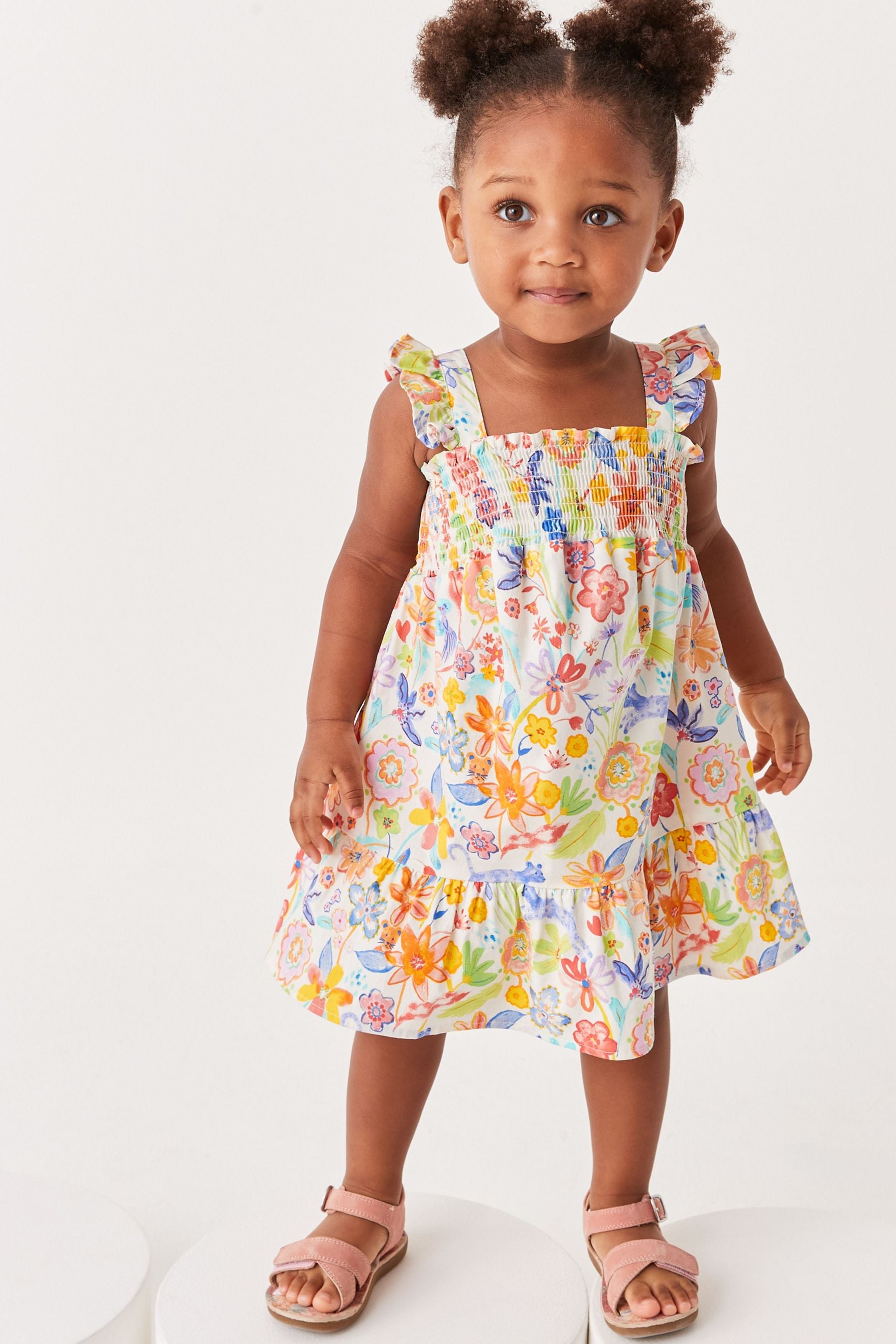 Multi Tropcial Sleeveless Dress (3mths-7yrs)