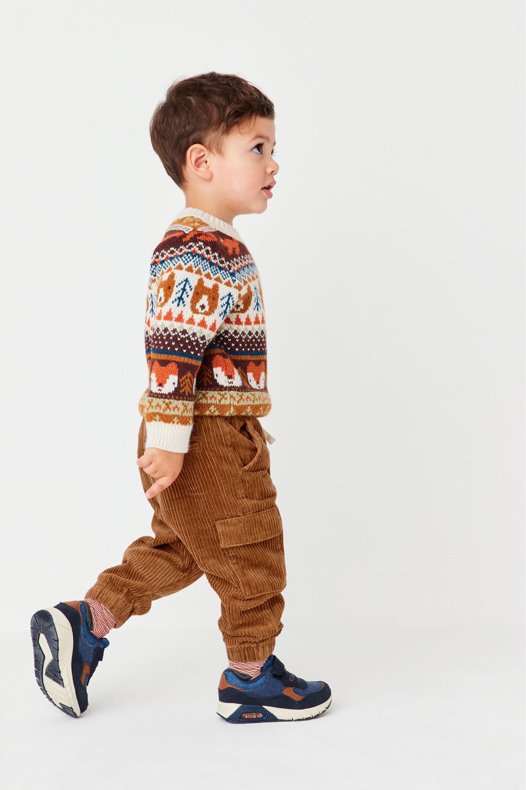 Tan Brown Cord Cargo Trousers (3mths-7yrs)