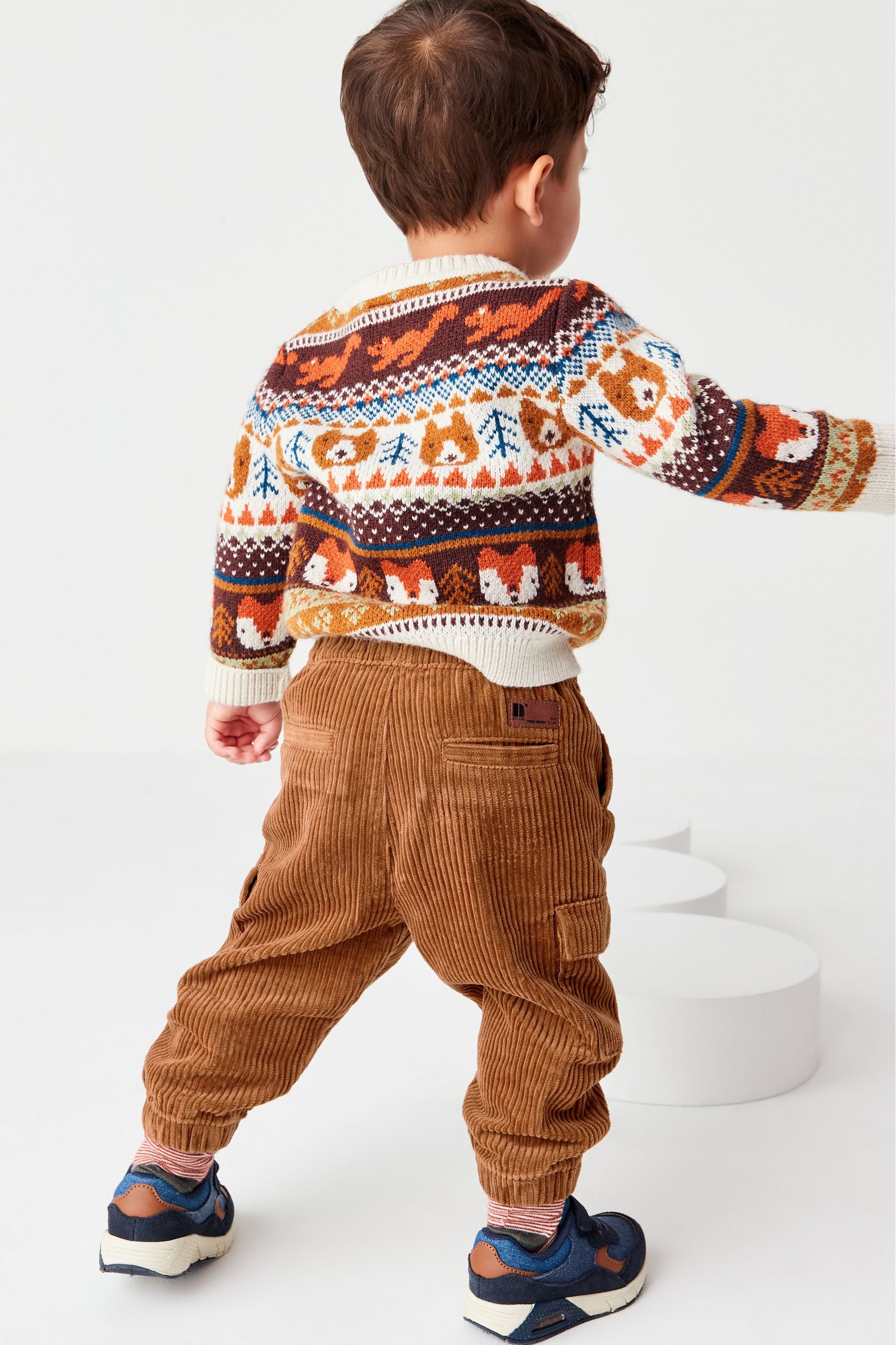 Tan Brown Cord Cargo Trousers (3mths-7yrs)