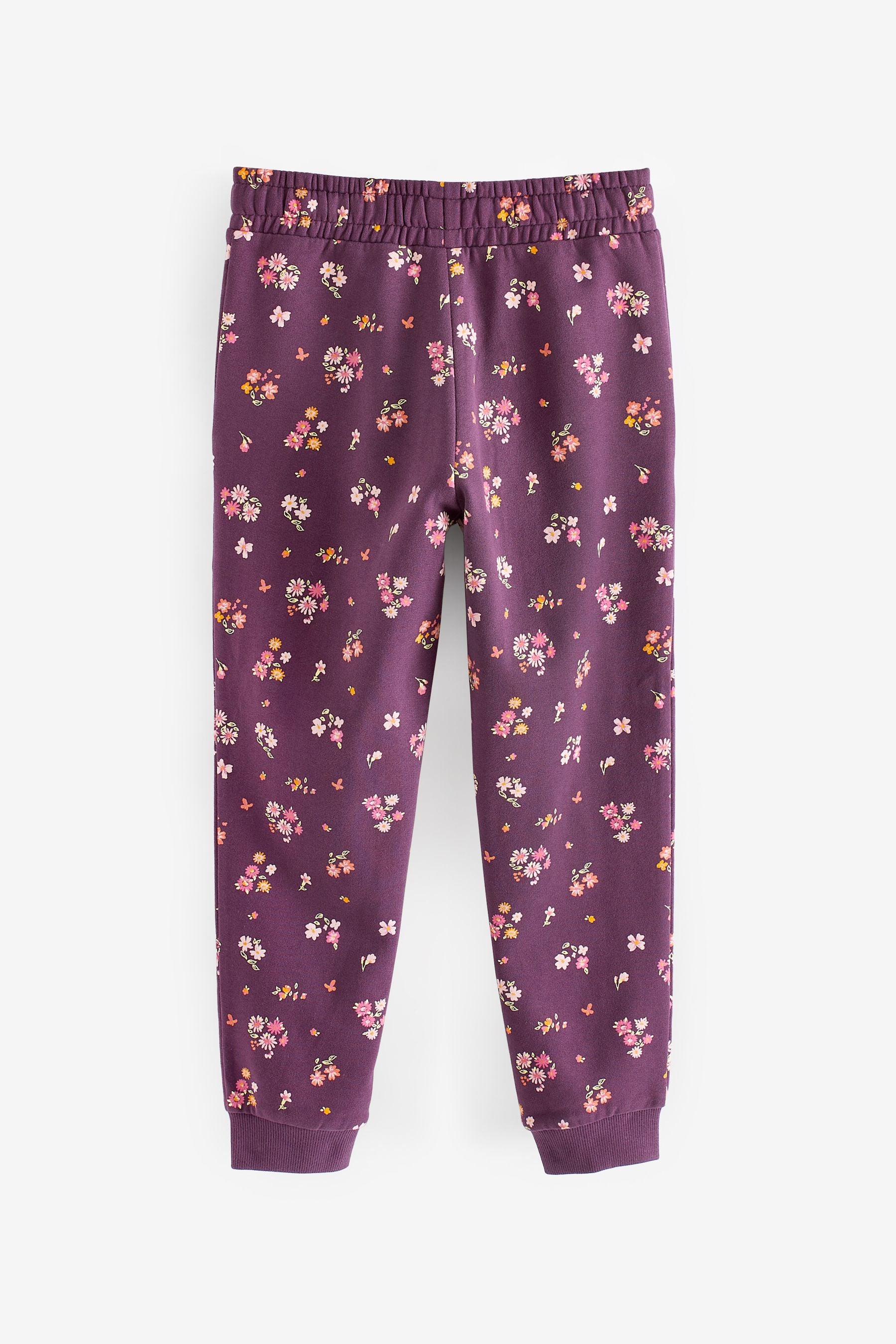 Pink/Purple Floral Print 2 Pack Joggers (3-16yrs)