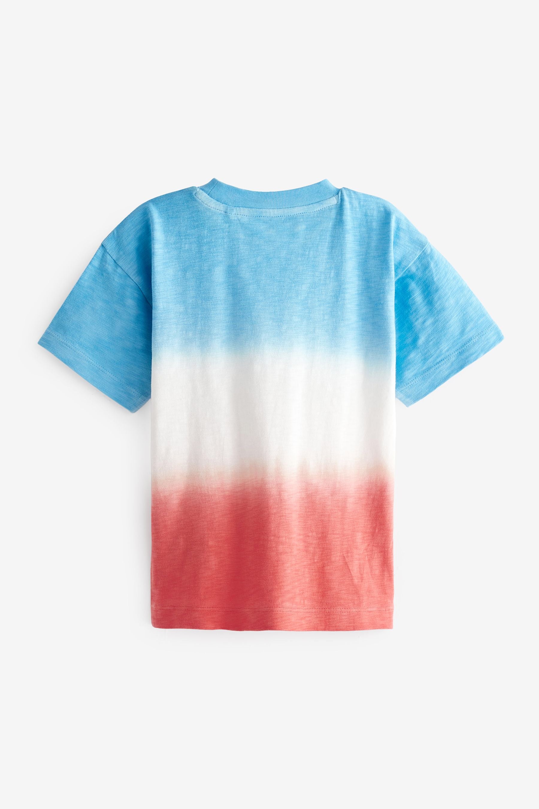 Blue/Red Tie Dye / Dip Dye Colourblock T-Shirt (3mths-7yrs)