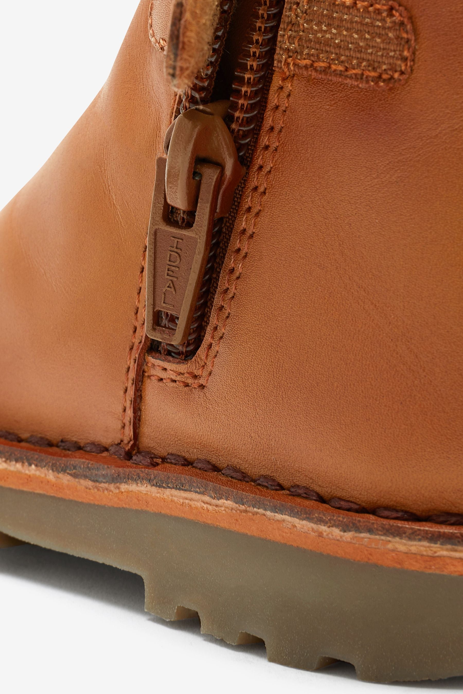 Tan Brown Warm Lined Leather Chelsea Boots