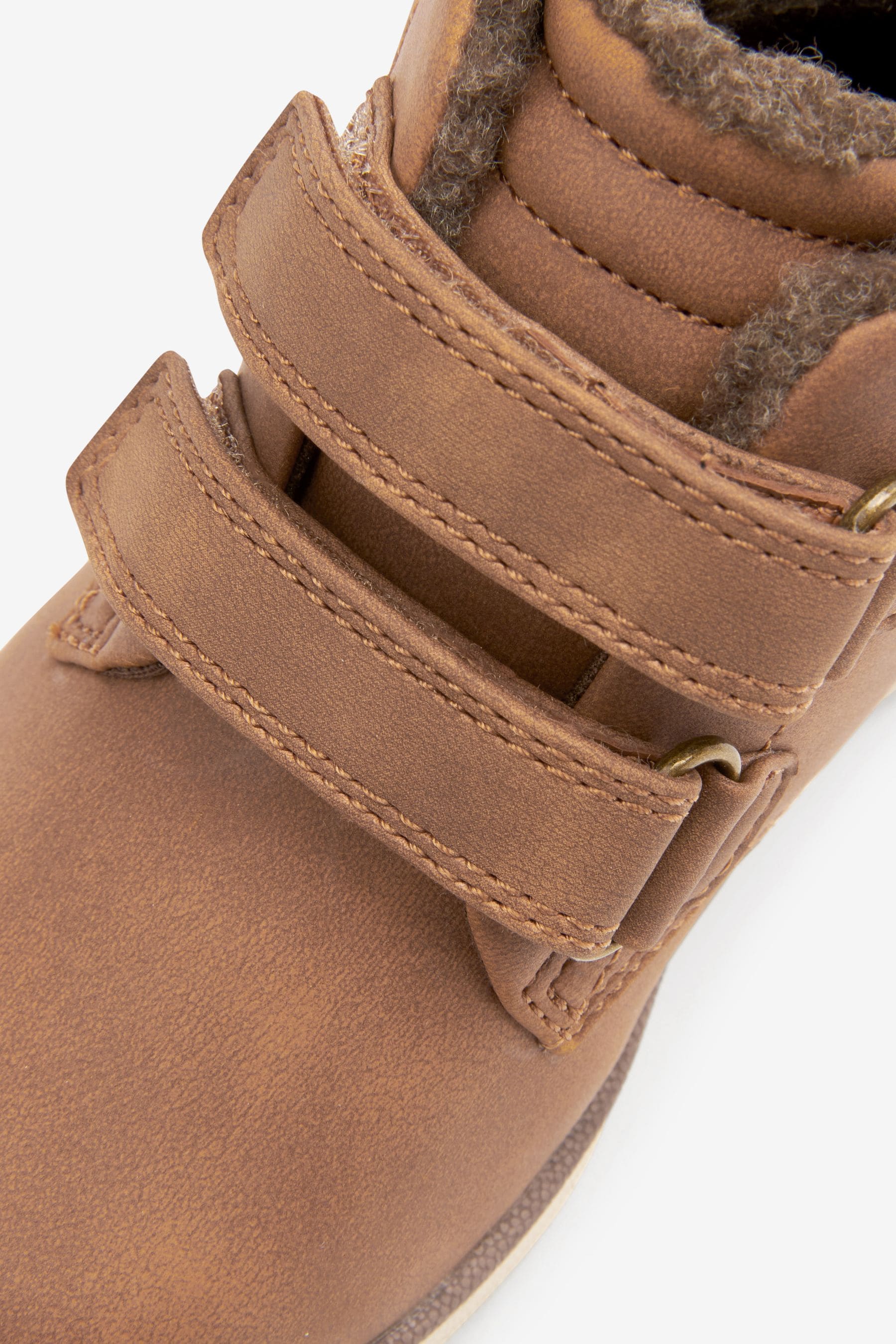 Tan Brown Warm Lined Touch Fastening Work Boots