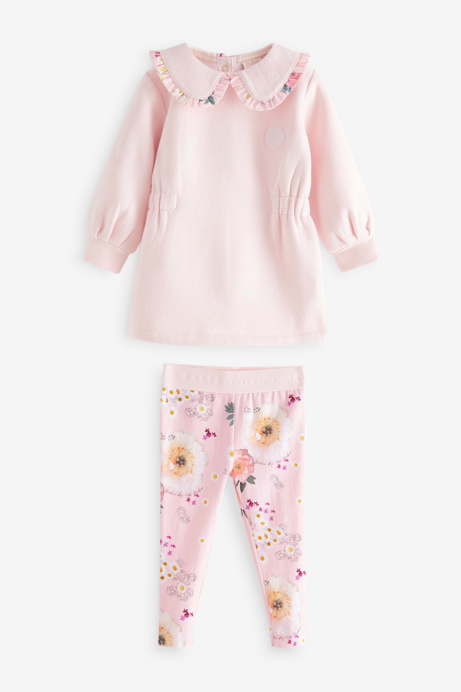 Baker by Ted Baker Pink Longline Sweater And Leggings Set