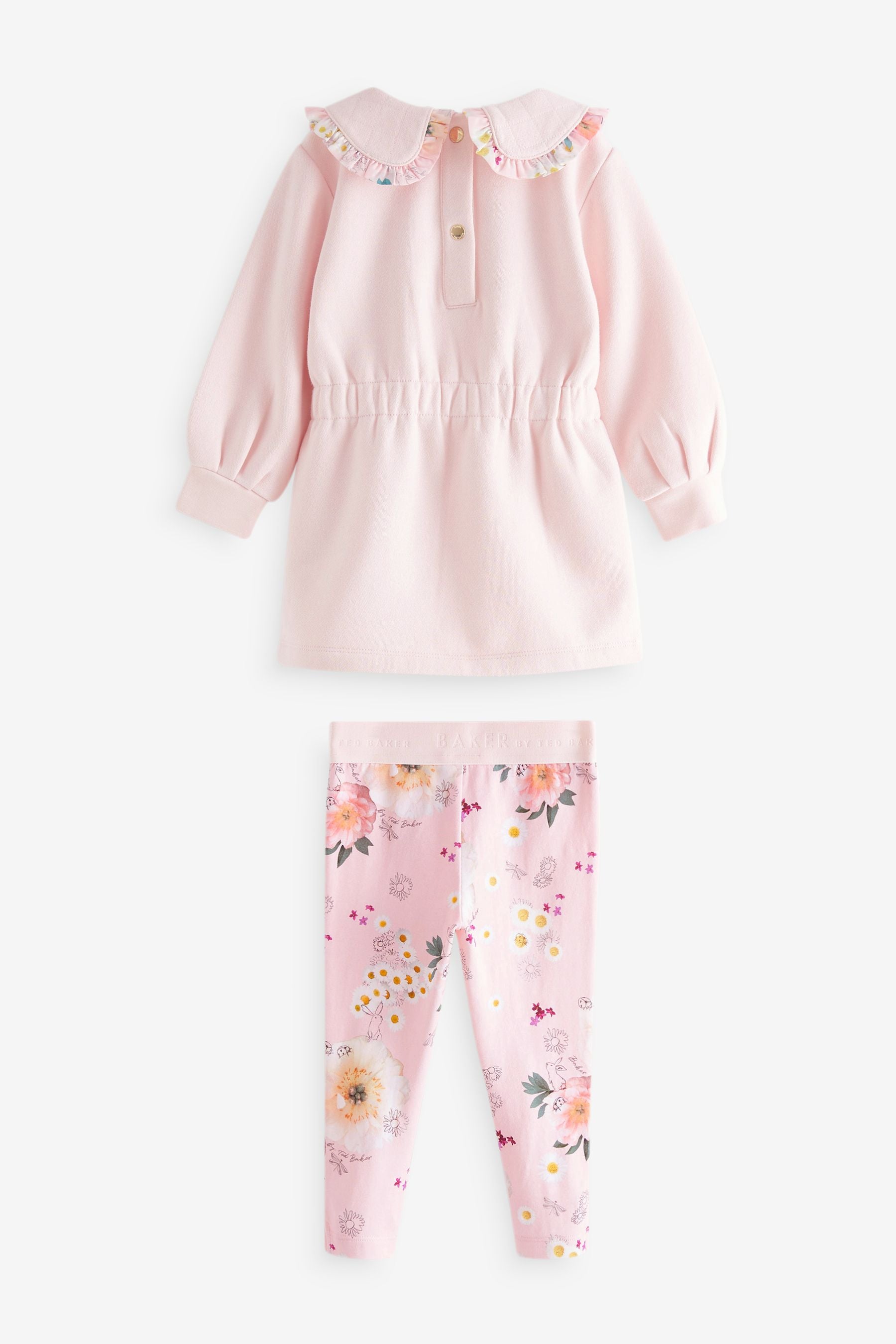 Baker by Ted Baker Pink Longline Sweater And Leggings Set