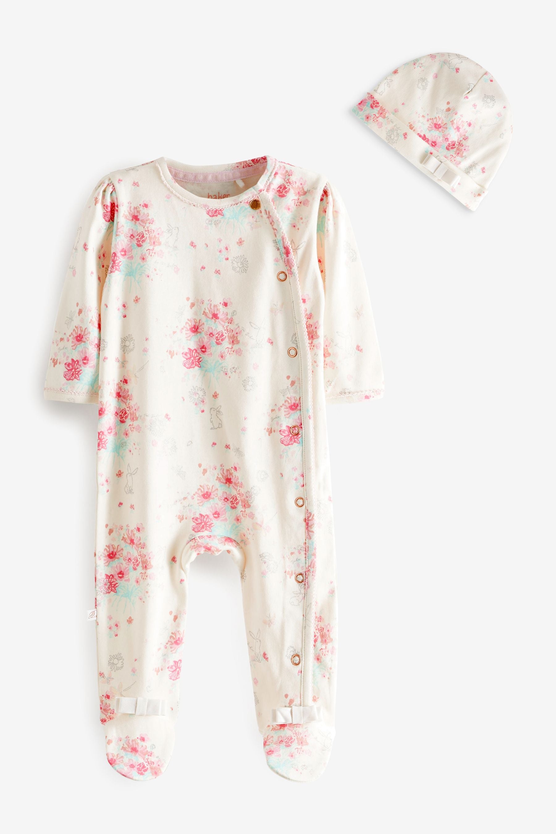 White Baker by Ted Baker Sleepsuit and Hat Set