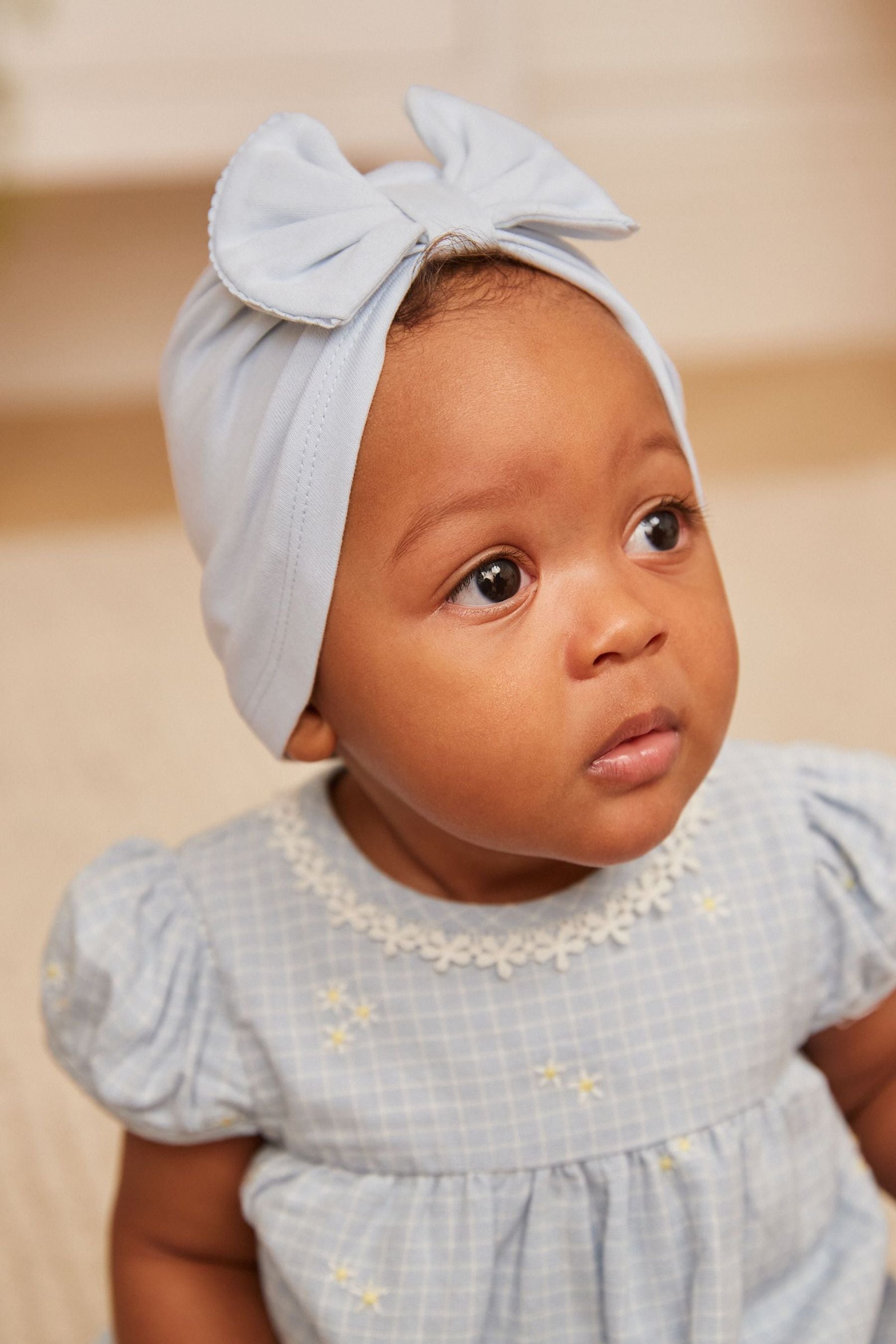 White and pink Baby Turbans 2 Pack (0mths-2yrs)