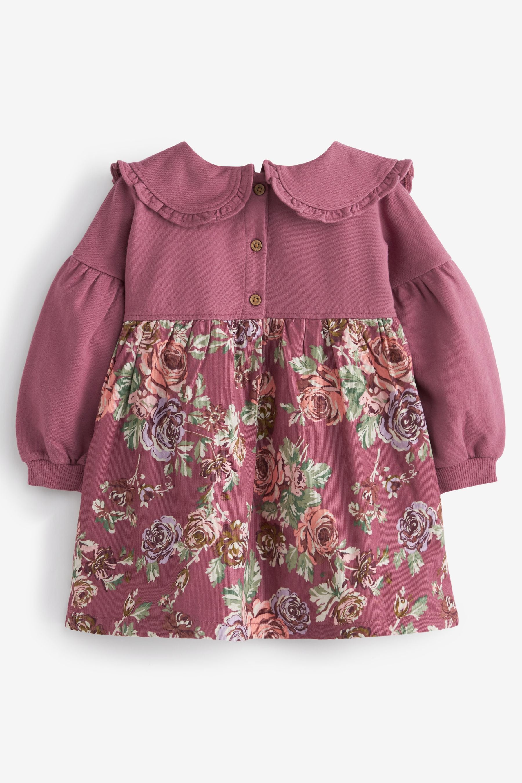 Pink Floral Print Jersey Raglan Collar Dress (3mths-7yrs)