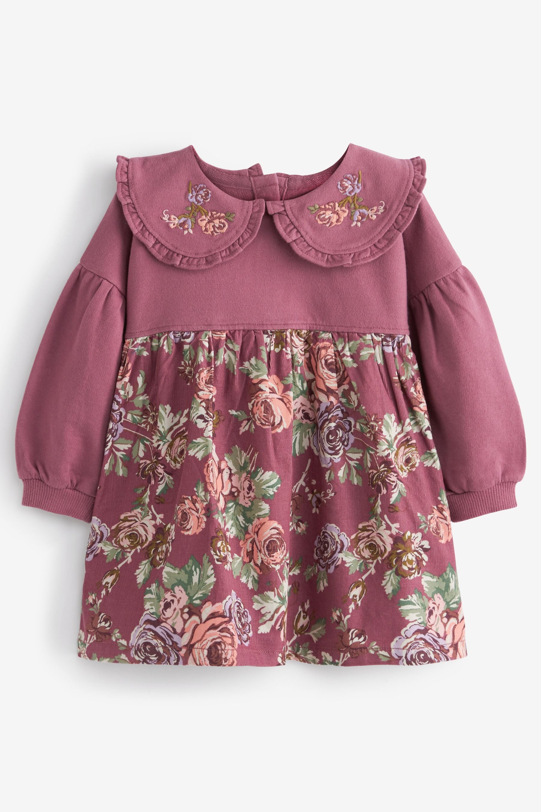 Pink Floral Print Jersey Raglan Collar Dress (3mths-7yrs)