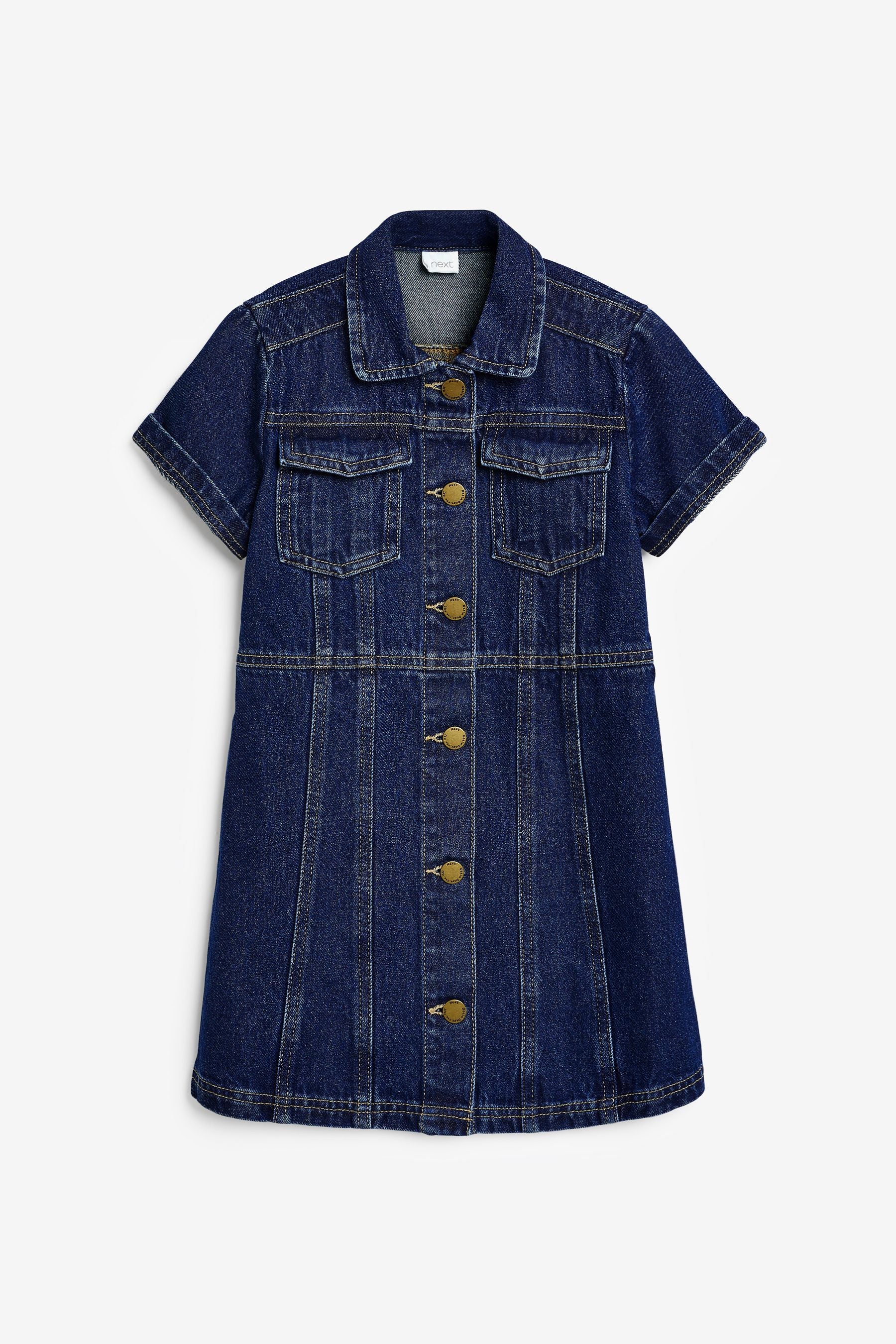 Dark Blue Fitted Denim Dress (3-16yrs)