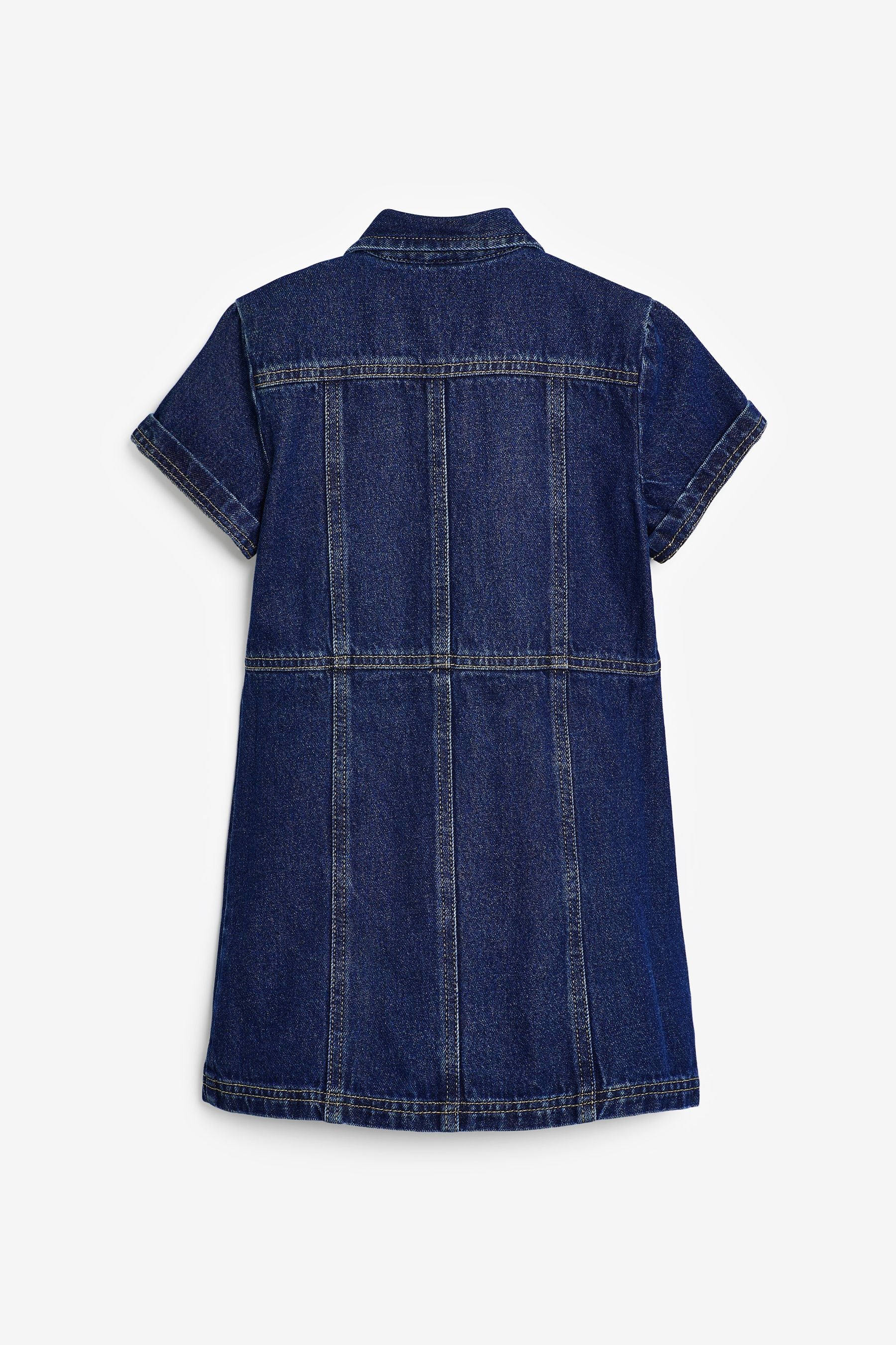 Dark Blue Fitted Denim Dress (3-16yrs)