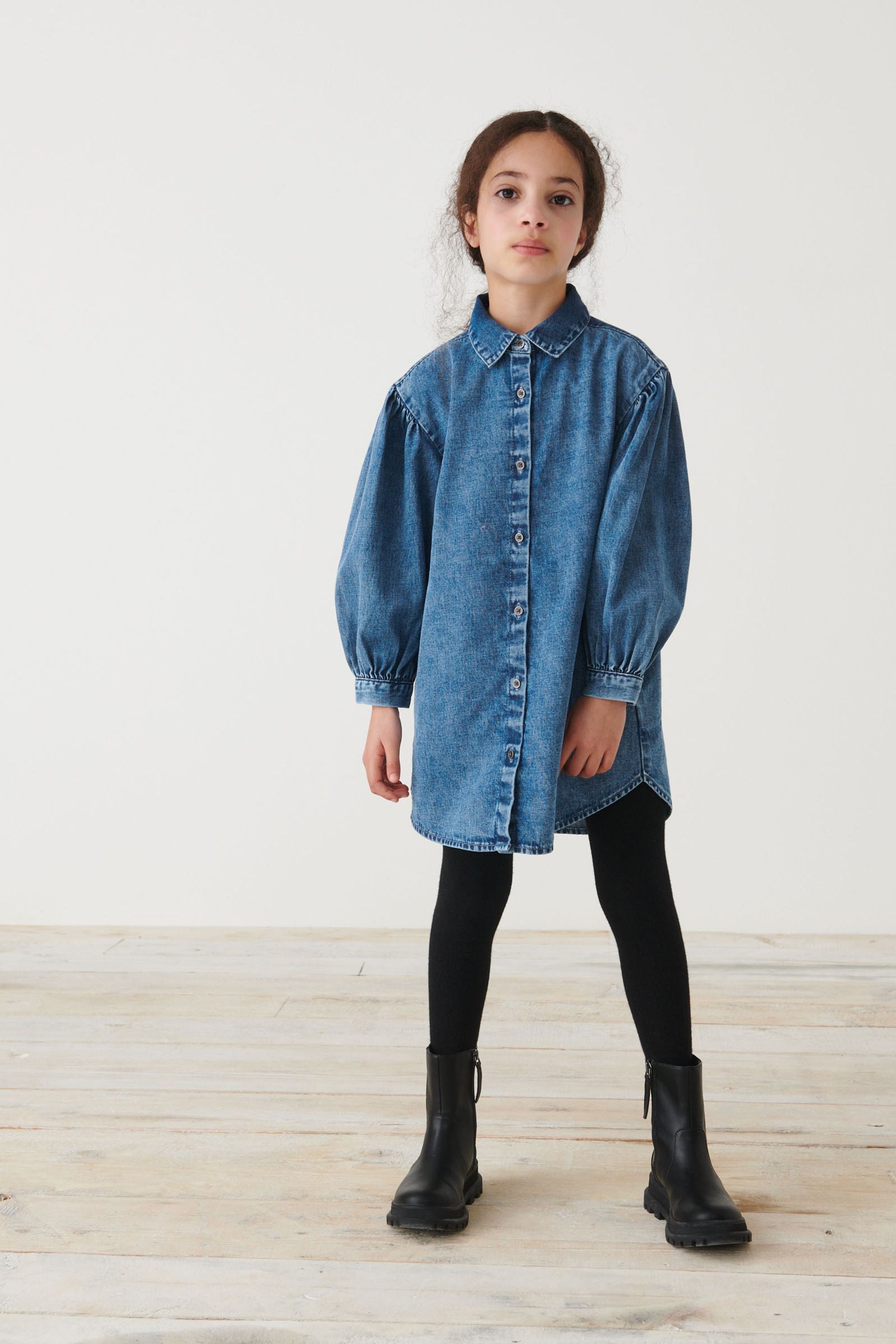 Blue Denim Shirt Dress (3-16yrs)