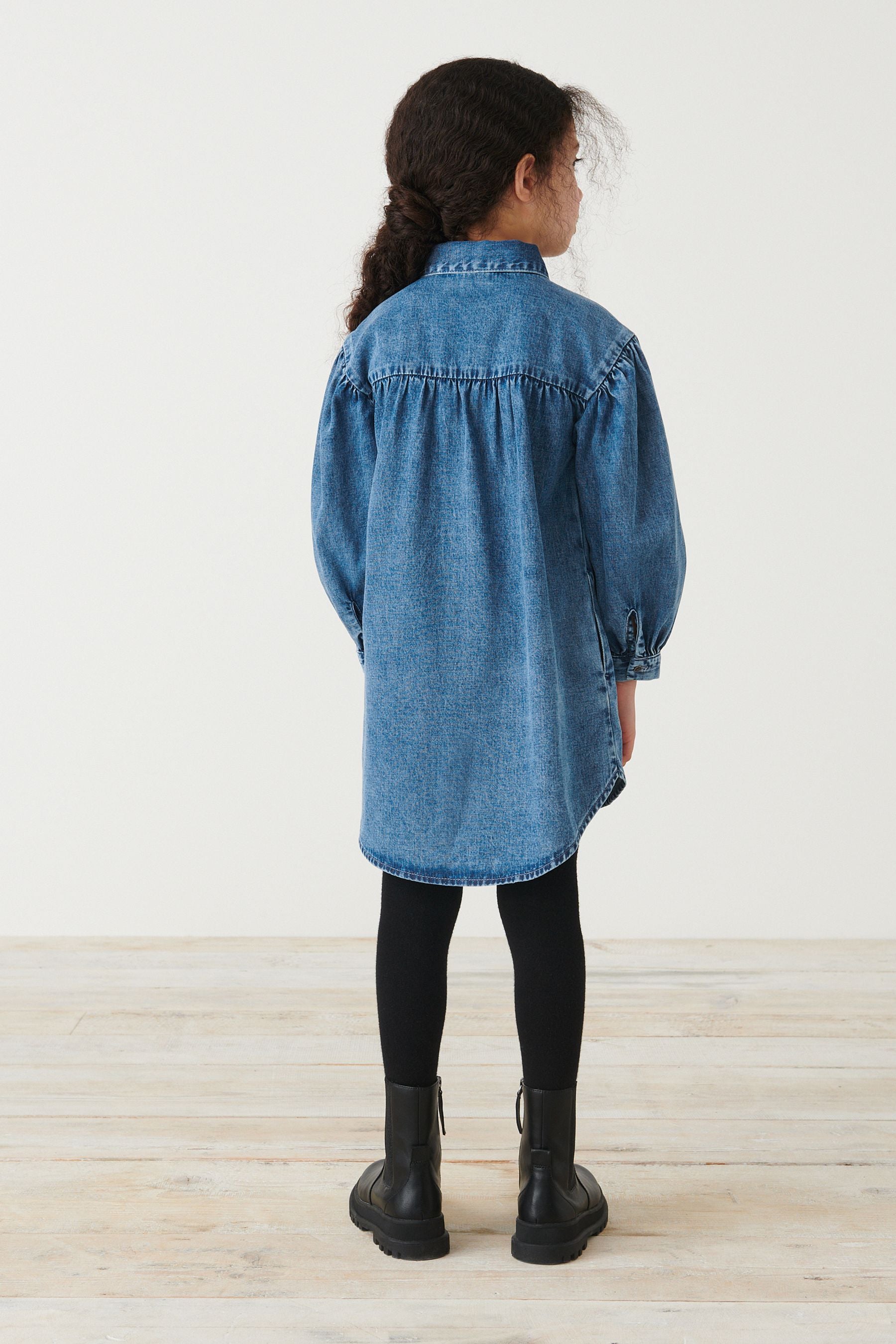 Blue Denim Shirt Dress (3-16yrs)