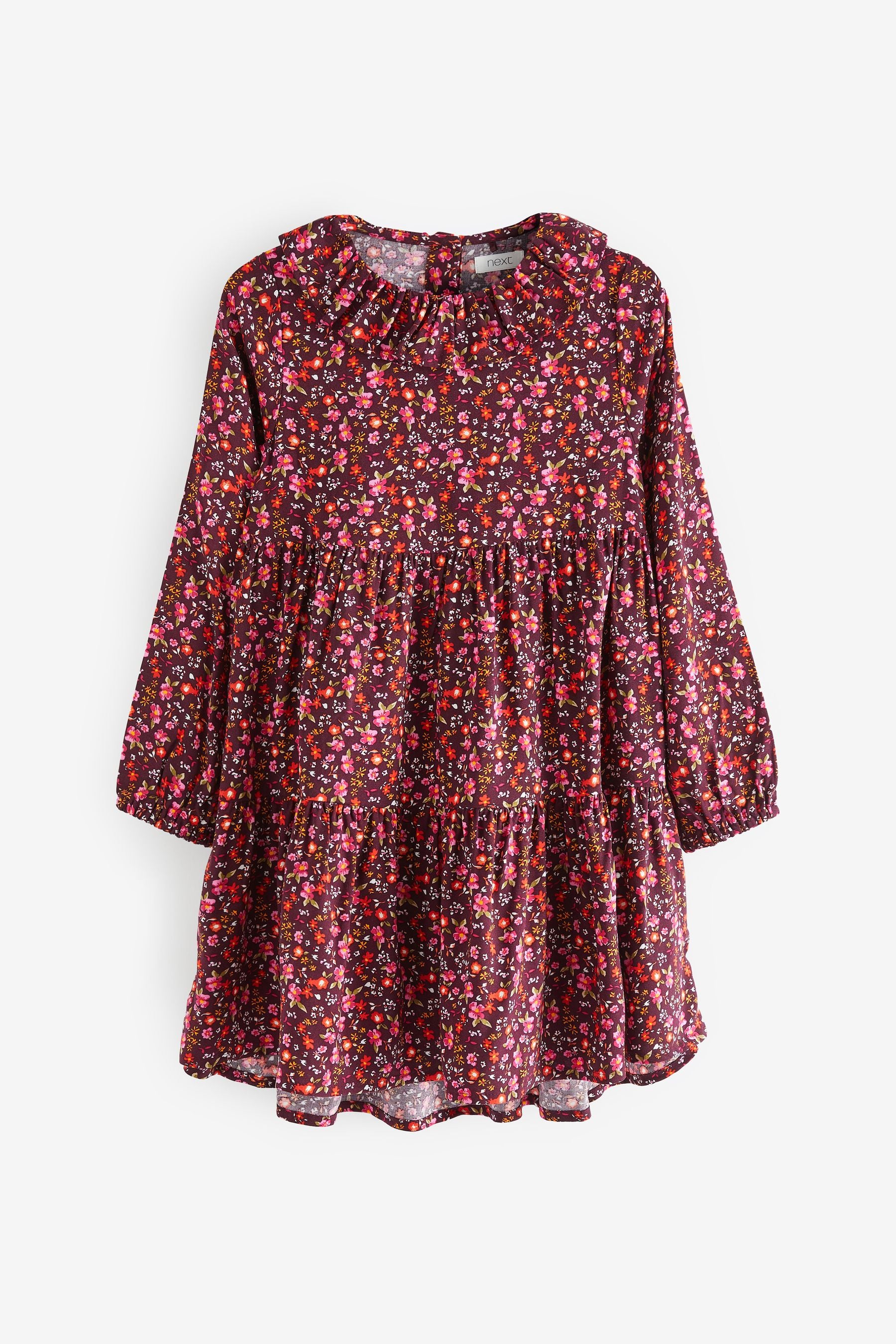 Dark Pink Floral Printed Dress (3mths-16yrs)