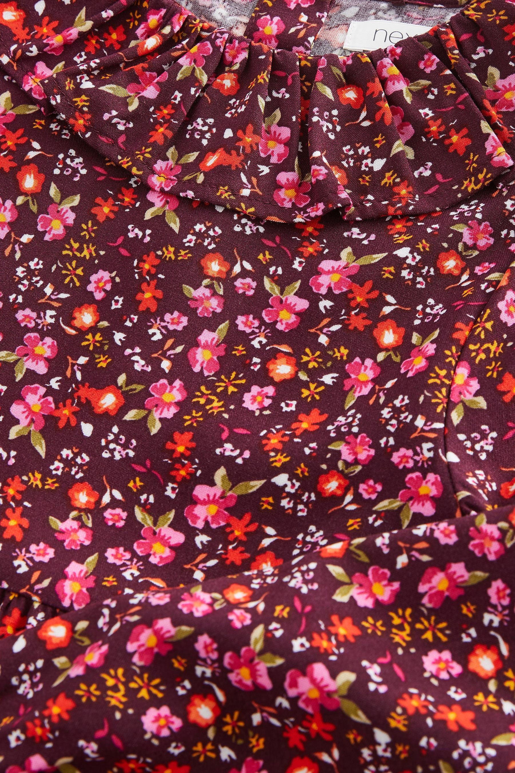 Dark Pink Floral Printed Dress (3mths-16yrs)