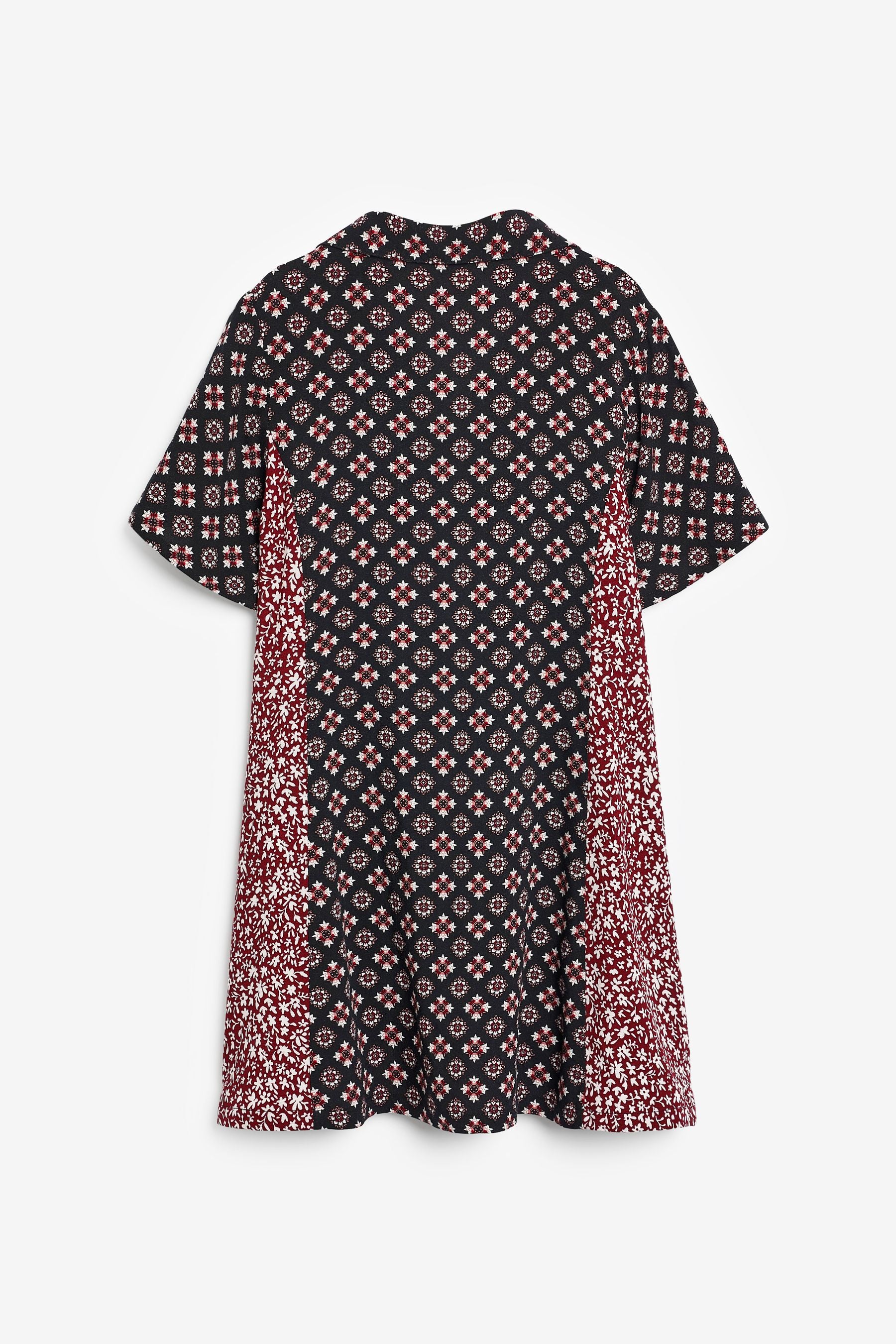 Black/Red Geo Printed Shirt Dress (3-16yrs)