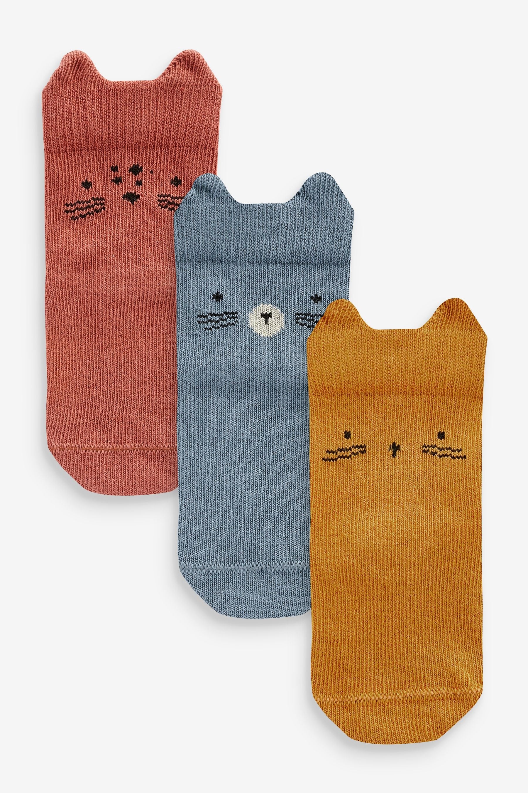 Blue/Rust Red Baby Character Socks 3 Pack (0mths-2yrs)