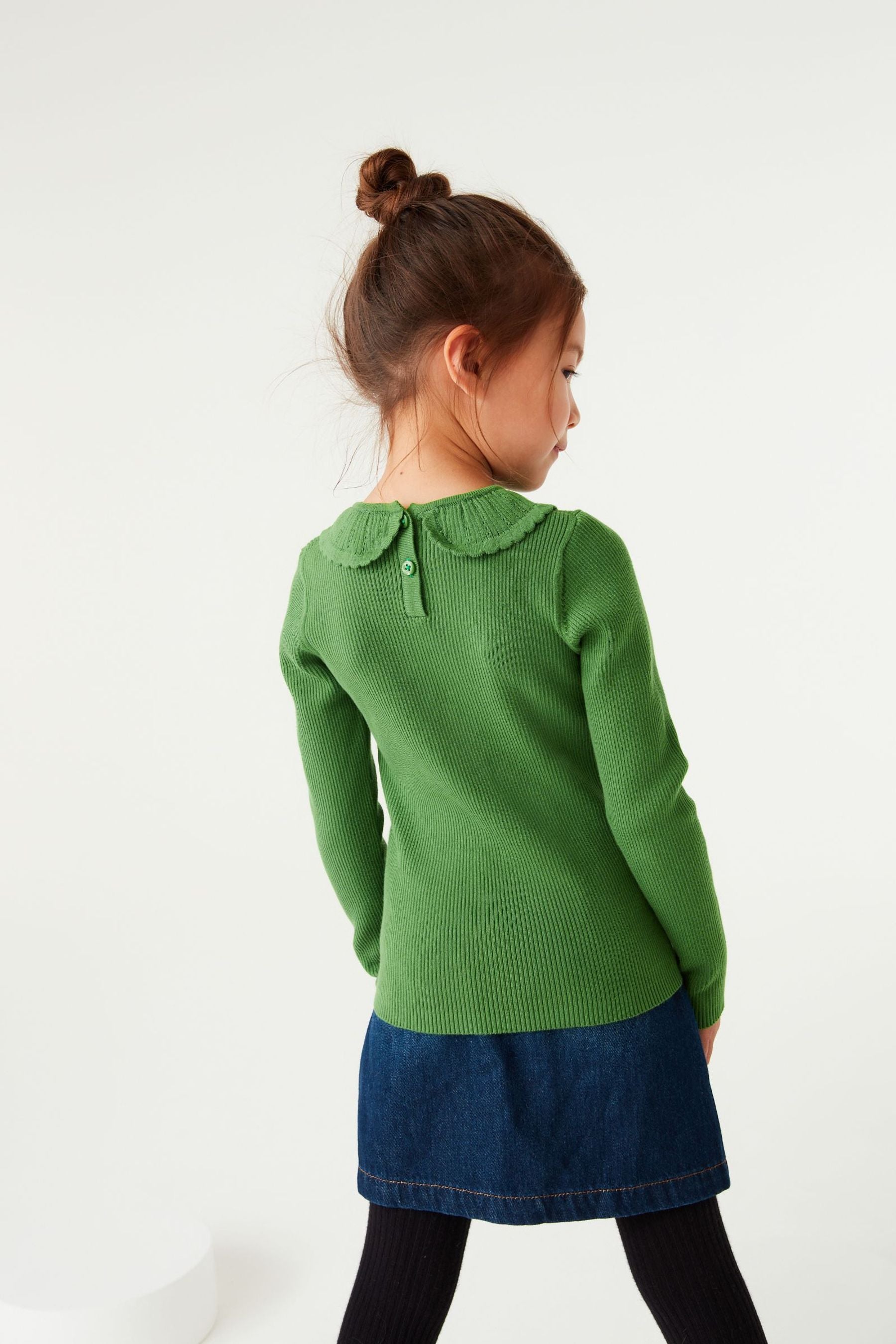 Green Collar Neck Jumper (3-16yrs)