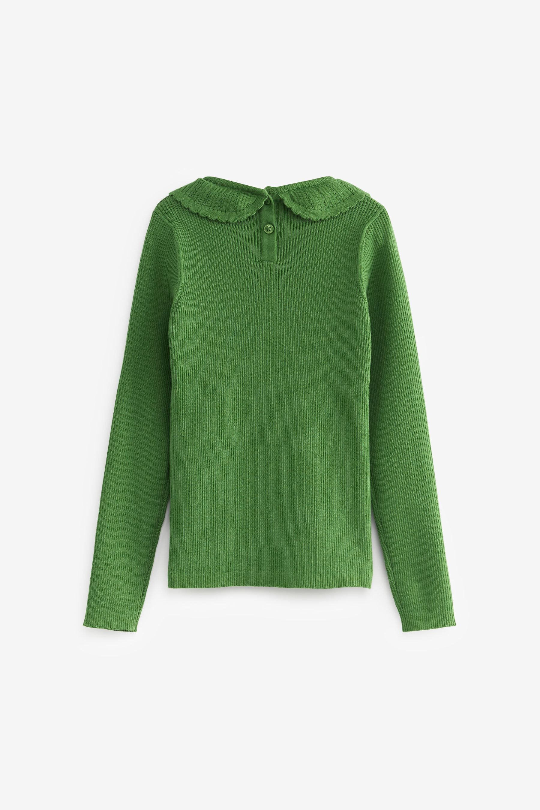 Green Collar Neck Jumper (3-16yrs)