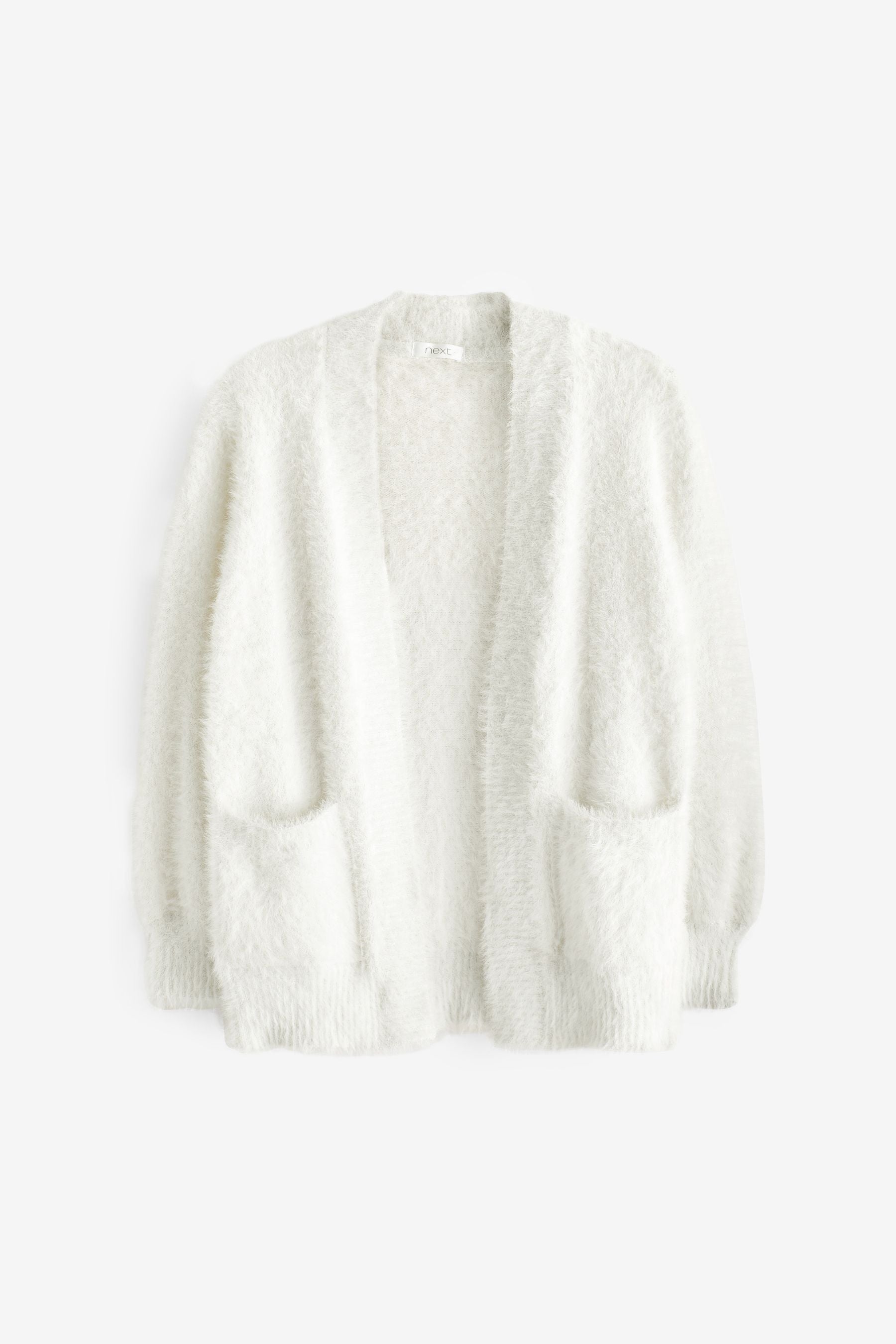 Ecru White Fluffy Long Cardigan (3-16yrs)